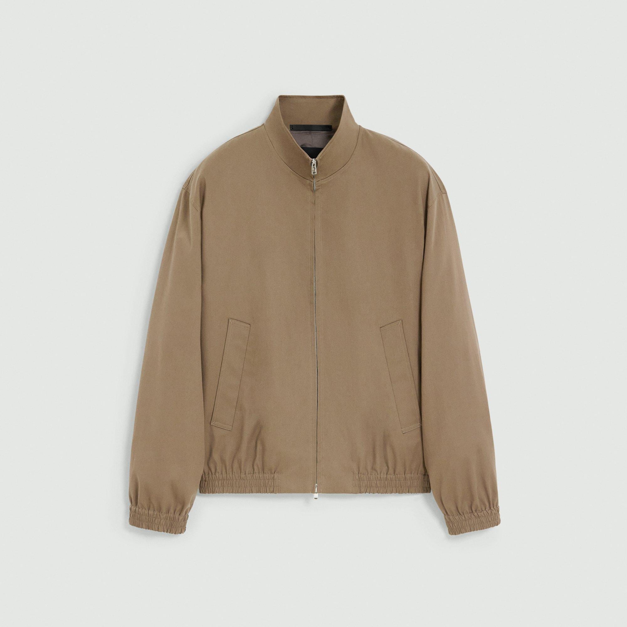 Stand Collar Jacket in Cotton-Blend Twill