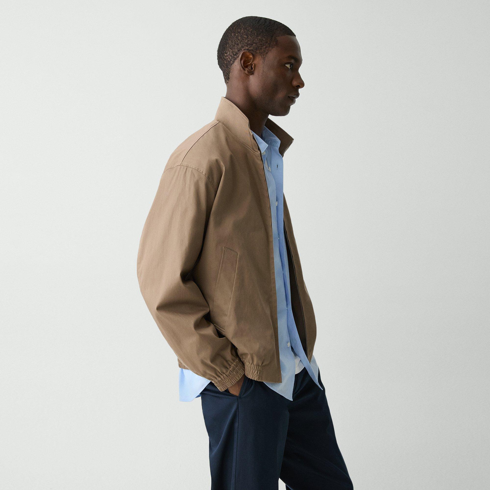 Stand Collar Jacket in Cotton-Blend Twill