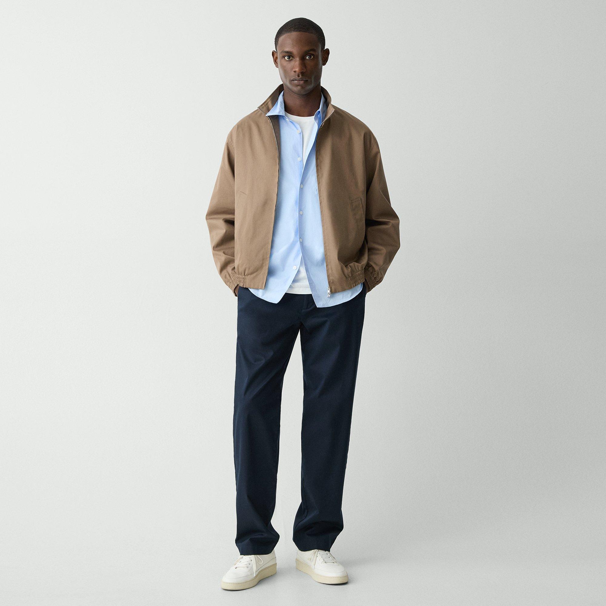 Stand Collar Jacket in Cotton-Blend Twill