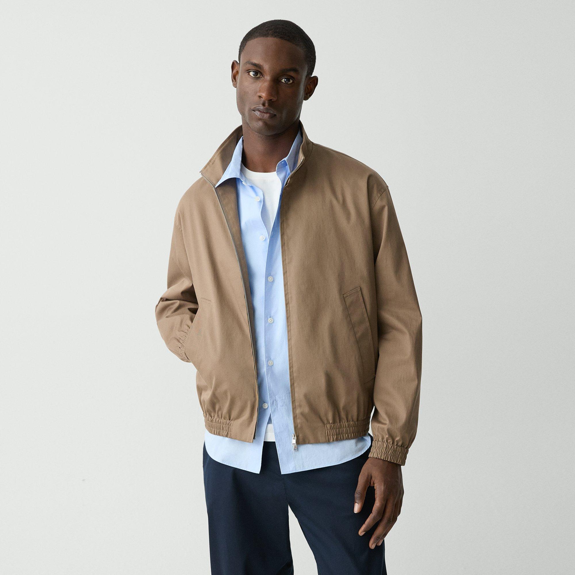 Stand Collar Jacket in Cotton-Blend Twill