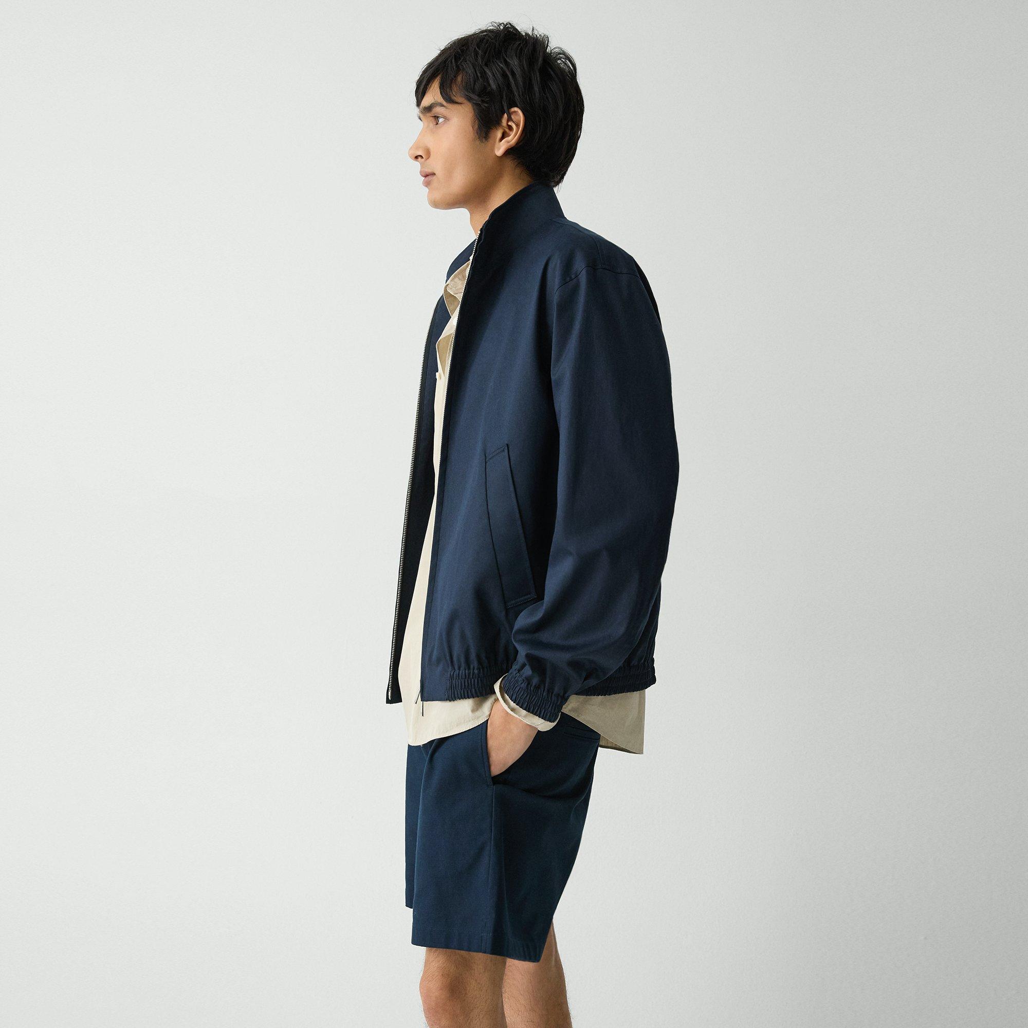 Stand Collar Jacket in Cotton-Blend Twill