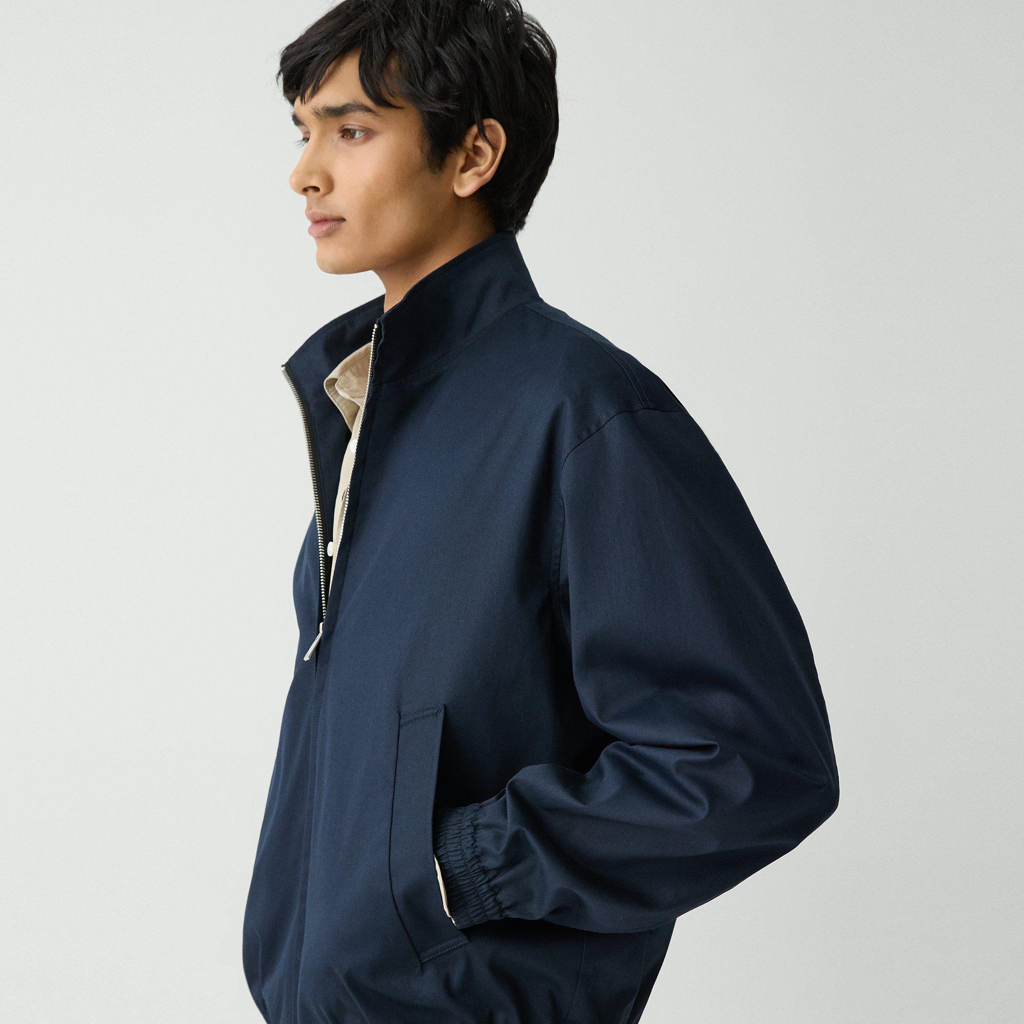 Stand Collar Jacket in Cotton-Blend Twill