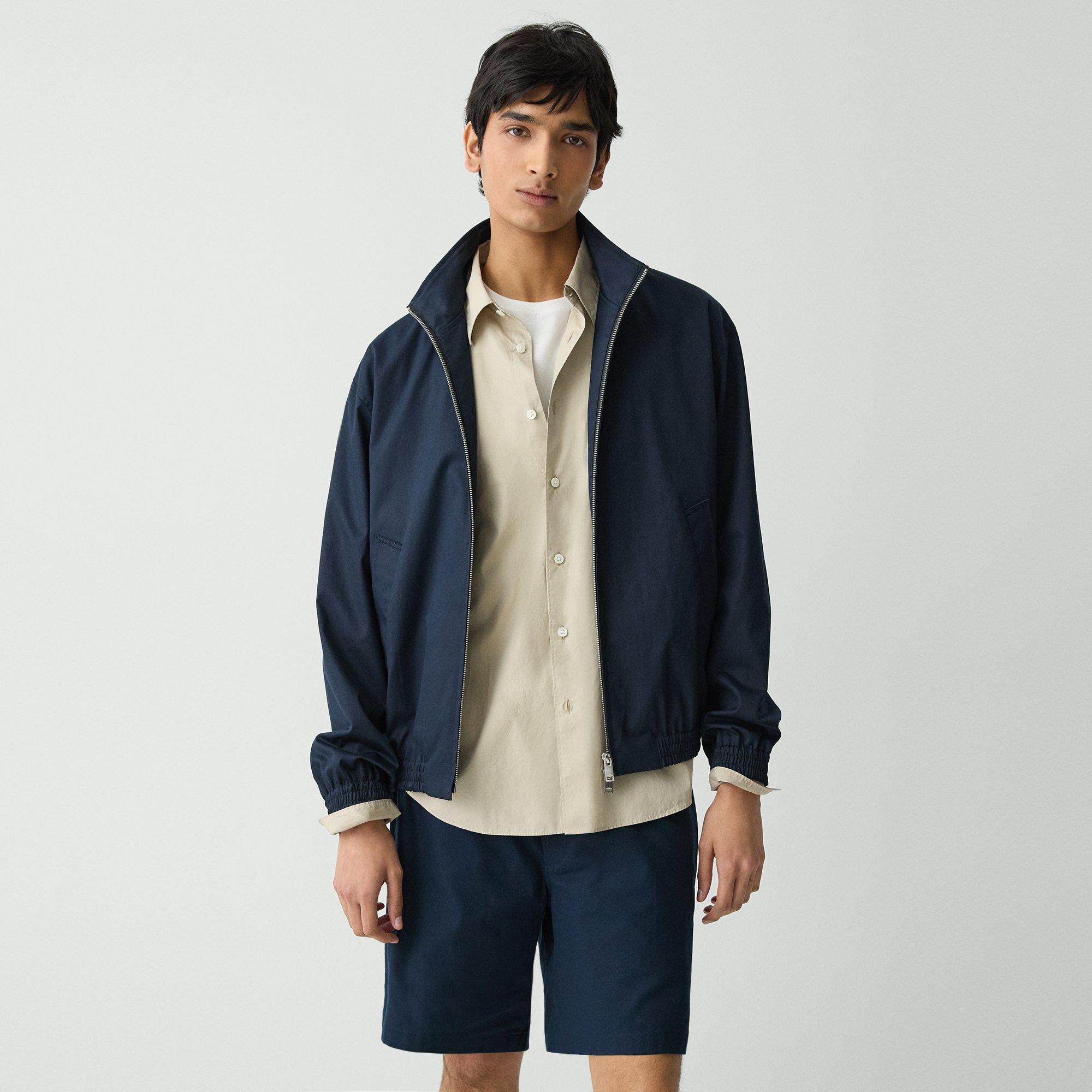 Stand Collar Jacket in Cotton-Blend Twill