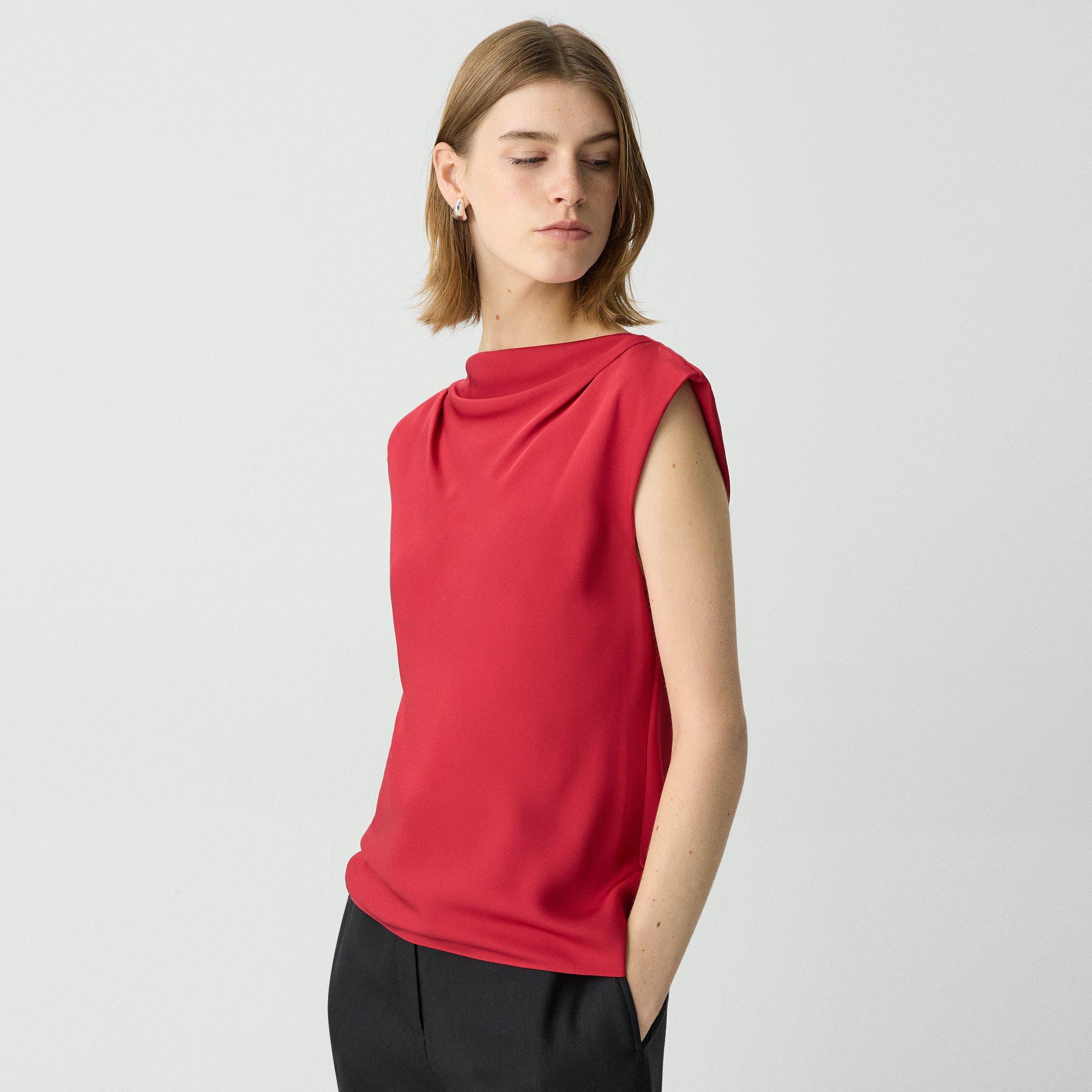 Cowl Neck Top in Silk Georgette