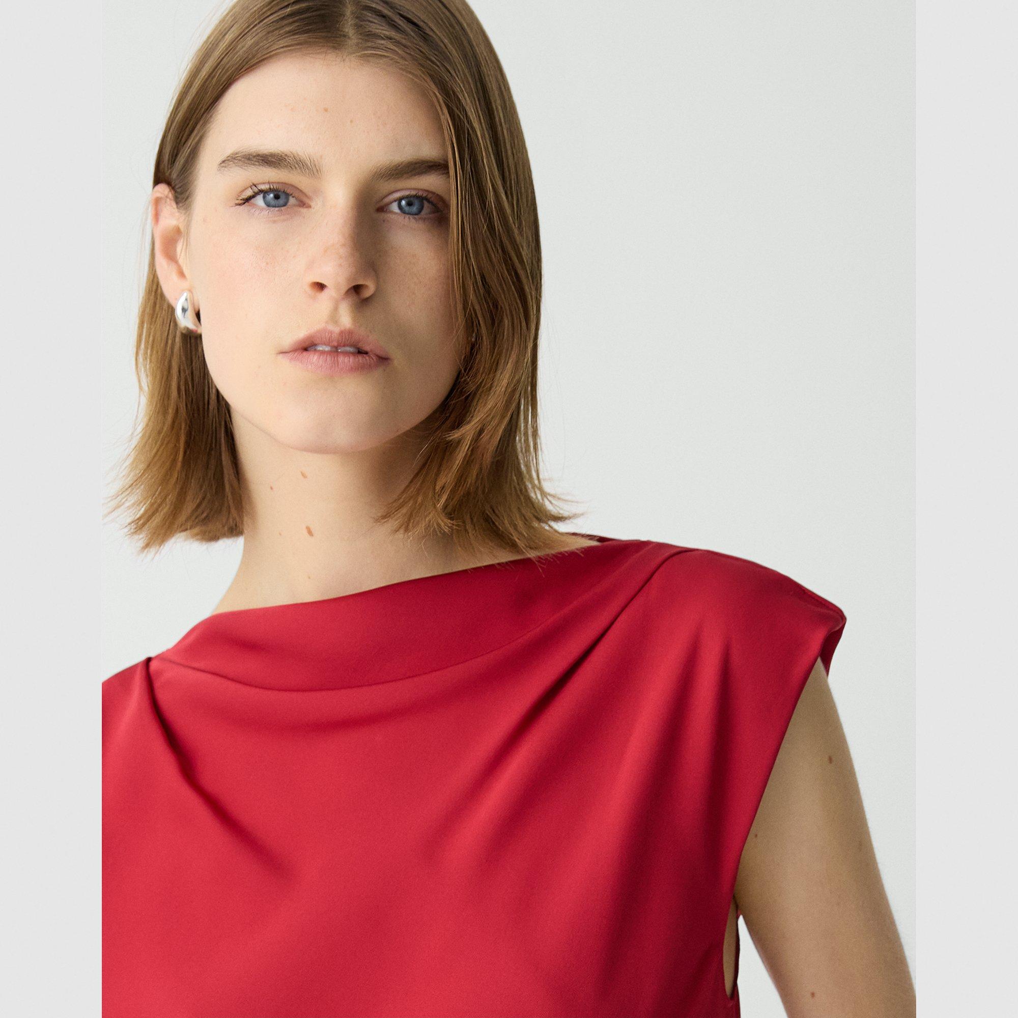 Cowl Neck Top in Silk Georgette