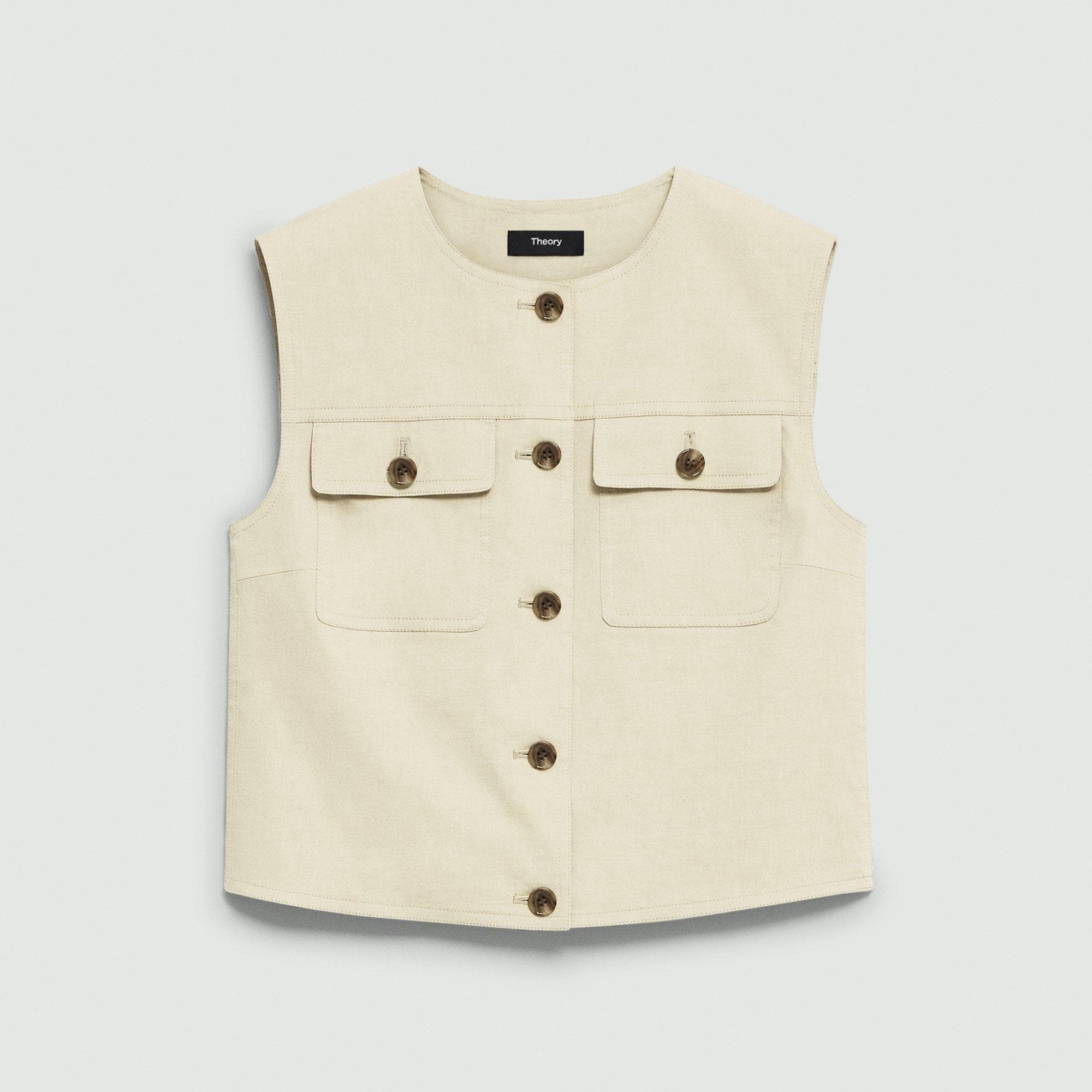 Trucker Vest in Good Linen