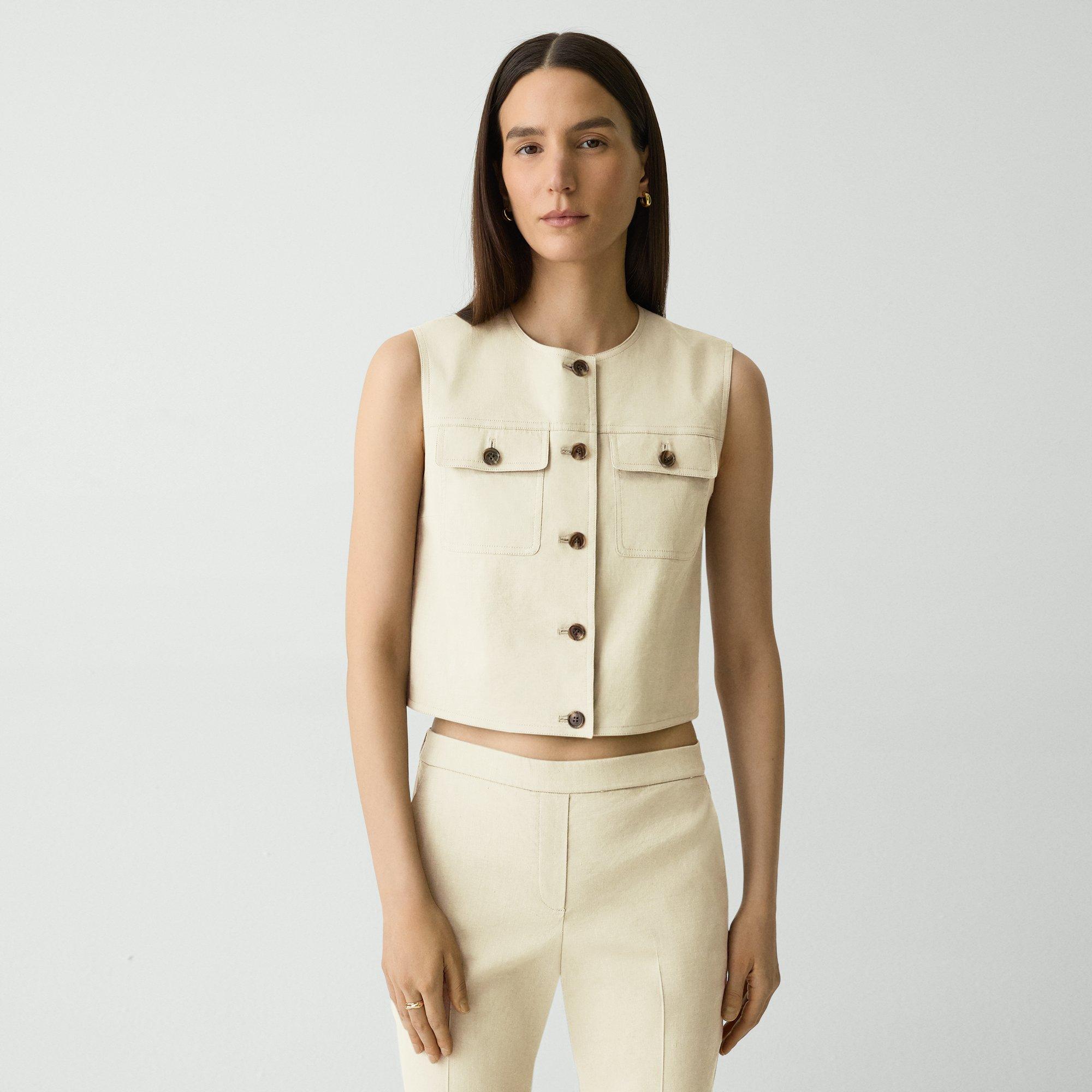 Trucker Vest in Good Linen