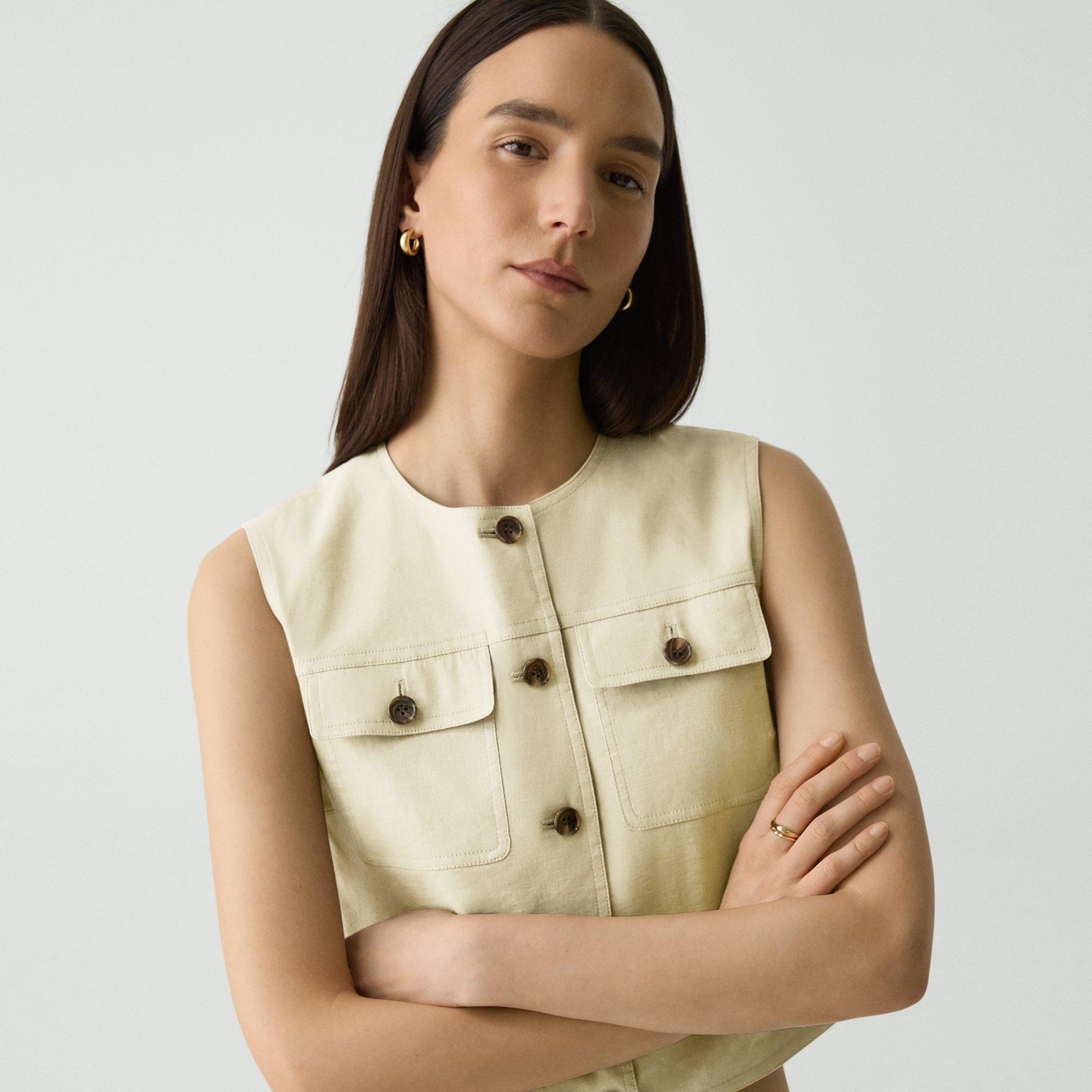 Trucker Vest in Good Linen