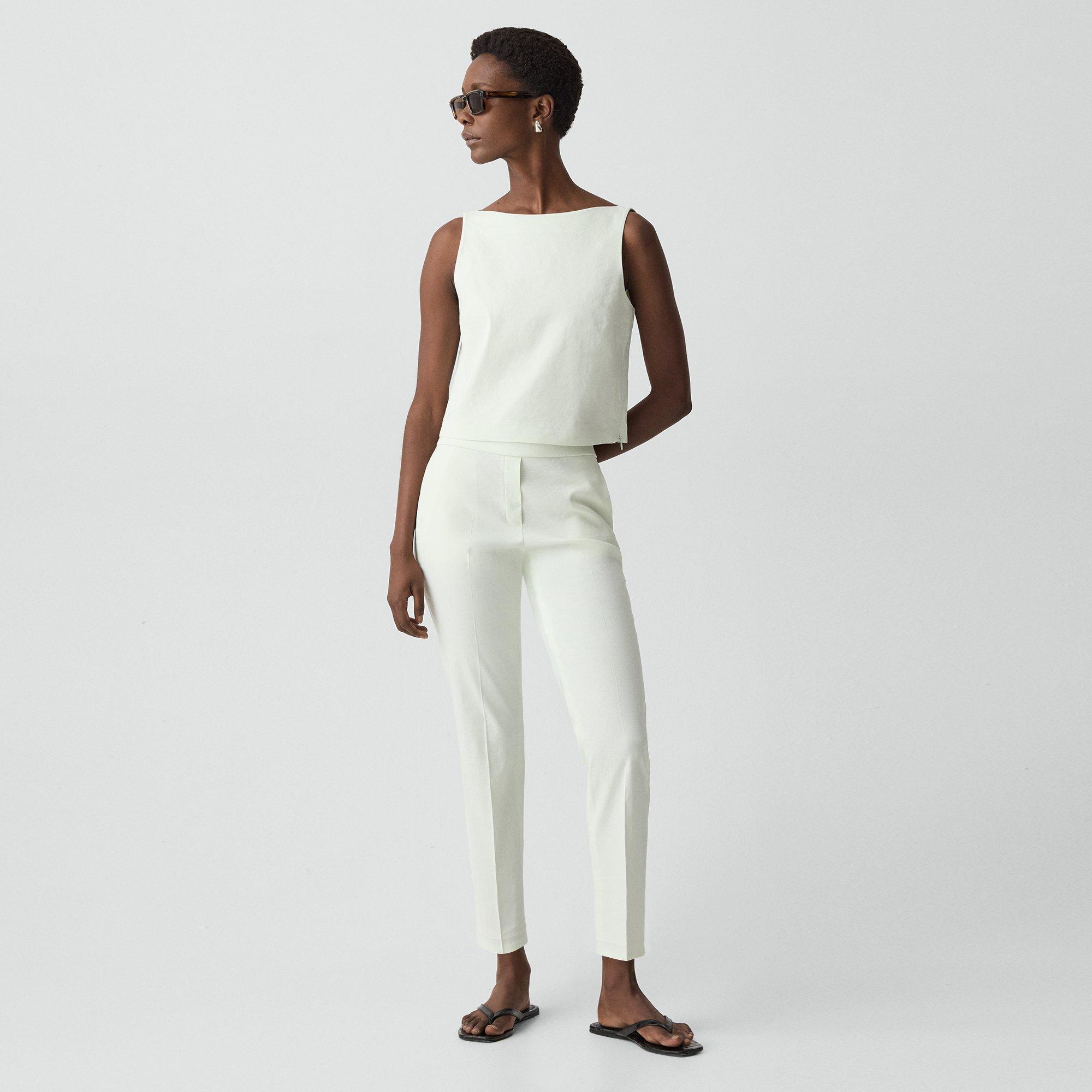 Sleeveless Boatneck Top in Good Linen