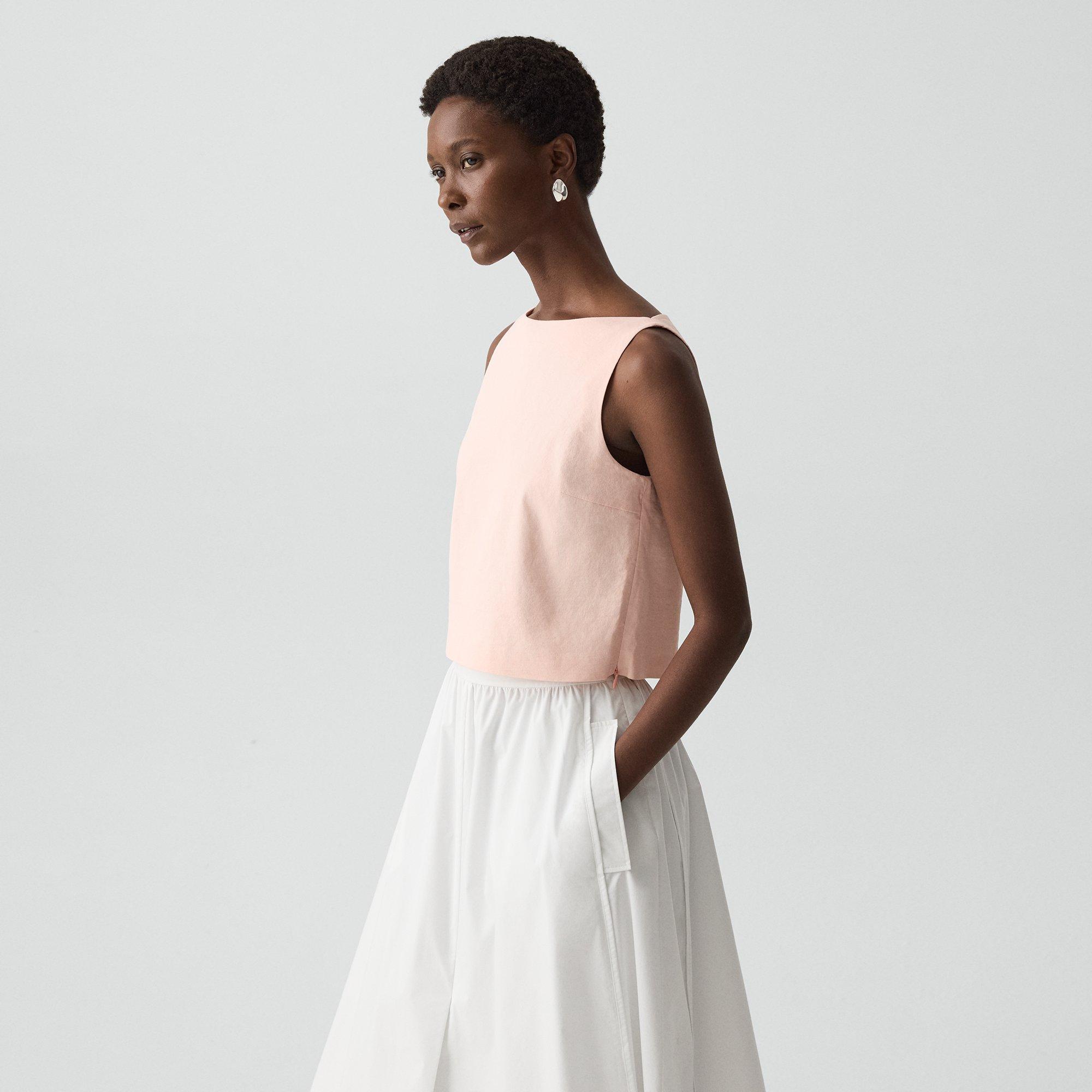 Sleeveless Boatneck Top in Good Linen