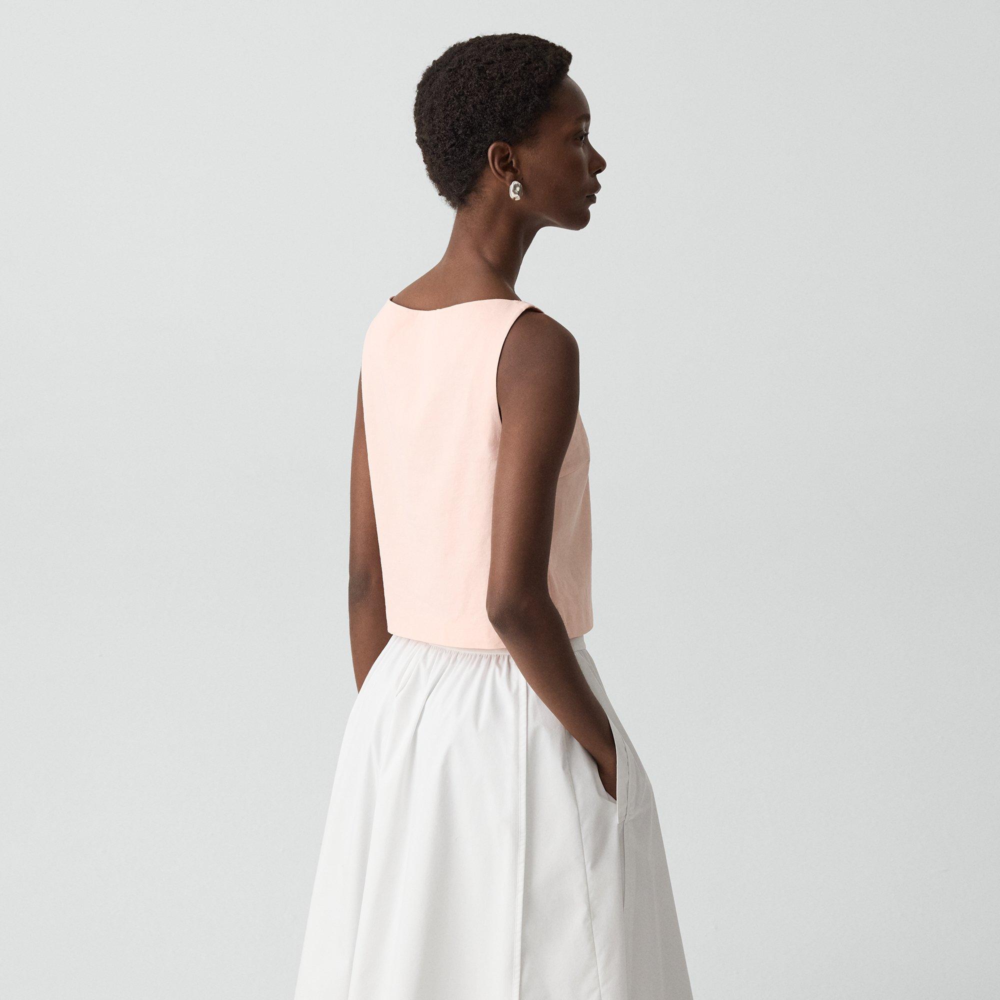 Sleeveless Boatneck Top in Good Linen