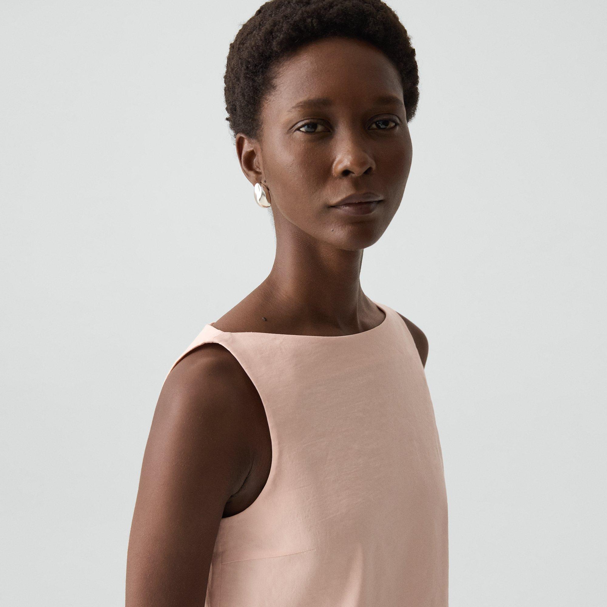 Sleeveless Boatneck Top in Good Linen