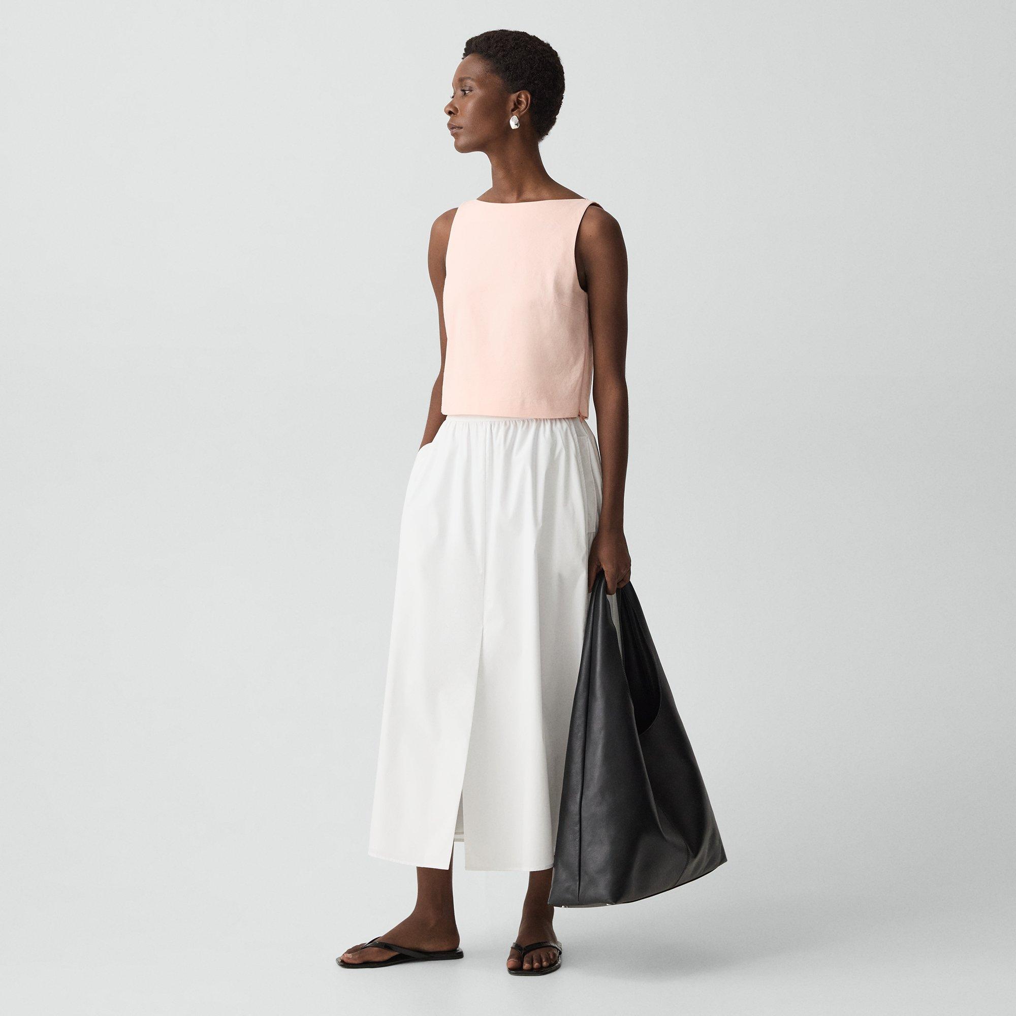 Sleeveless Boatneck Top in Good Linen