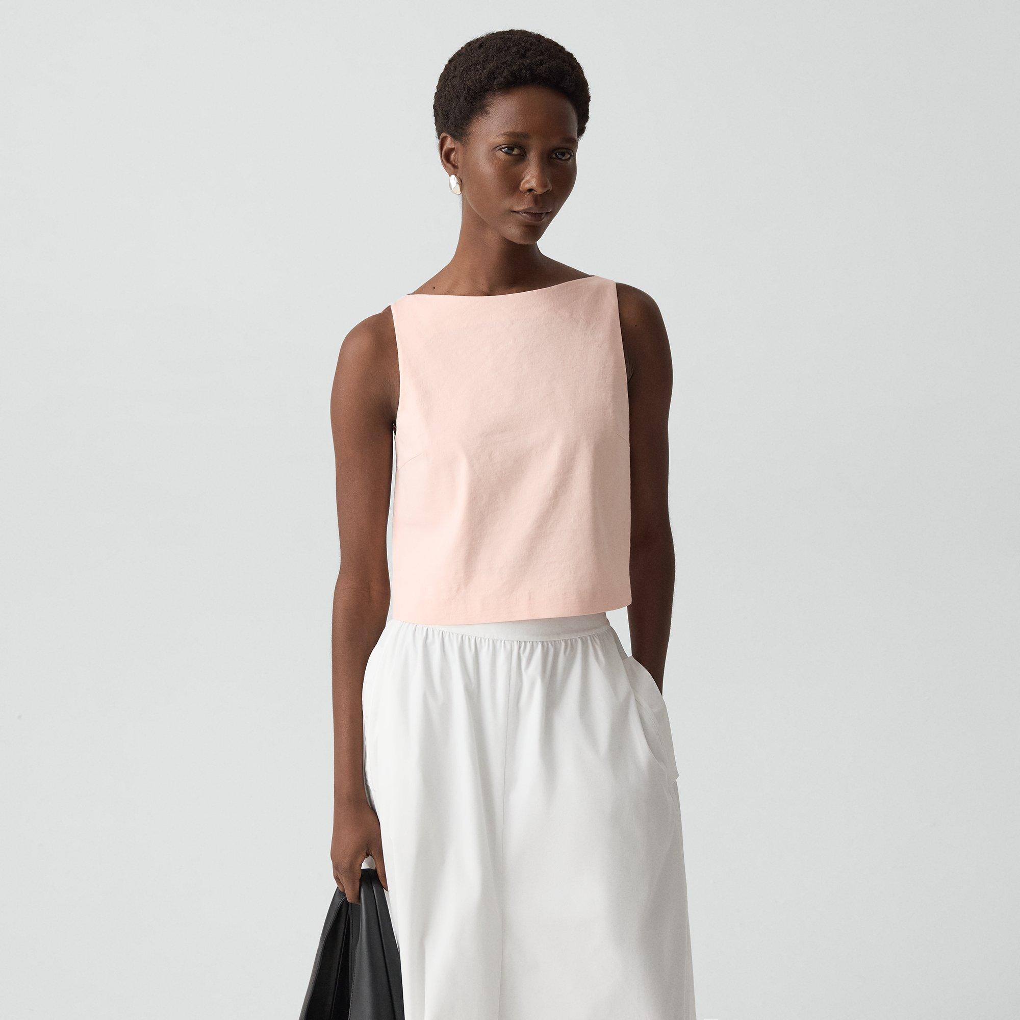 Sleeveless Boatneck Top in Good Linen