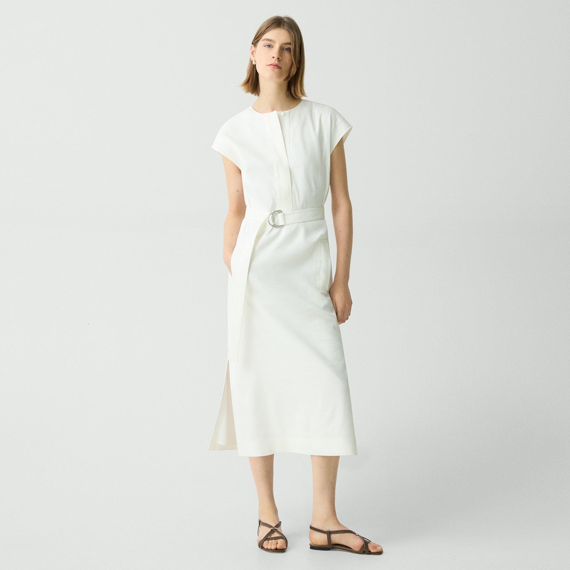 Belted Midi Dress in Good Linen
