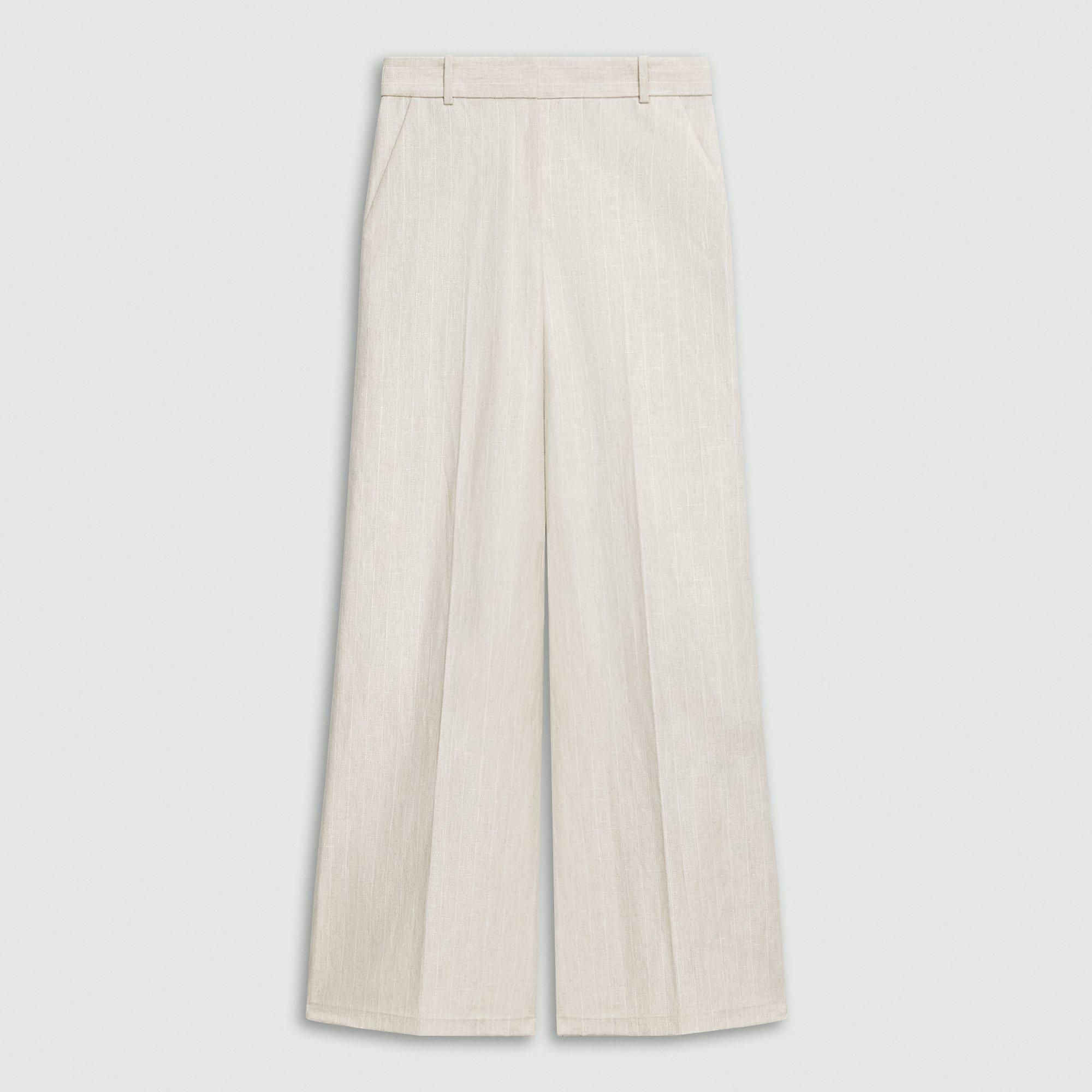 パンツ THEORY Woman Pants Ecru P0304202 E0V Denim High-Waisted Wide-Leg Pant | Theory
