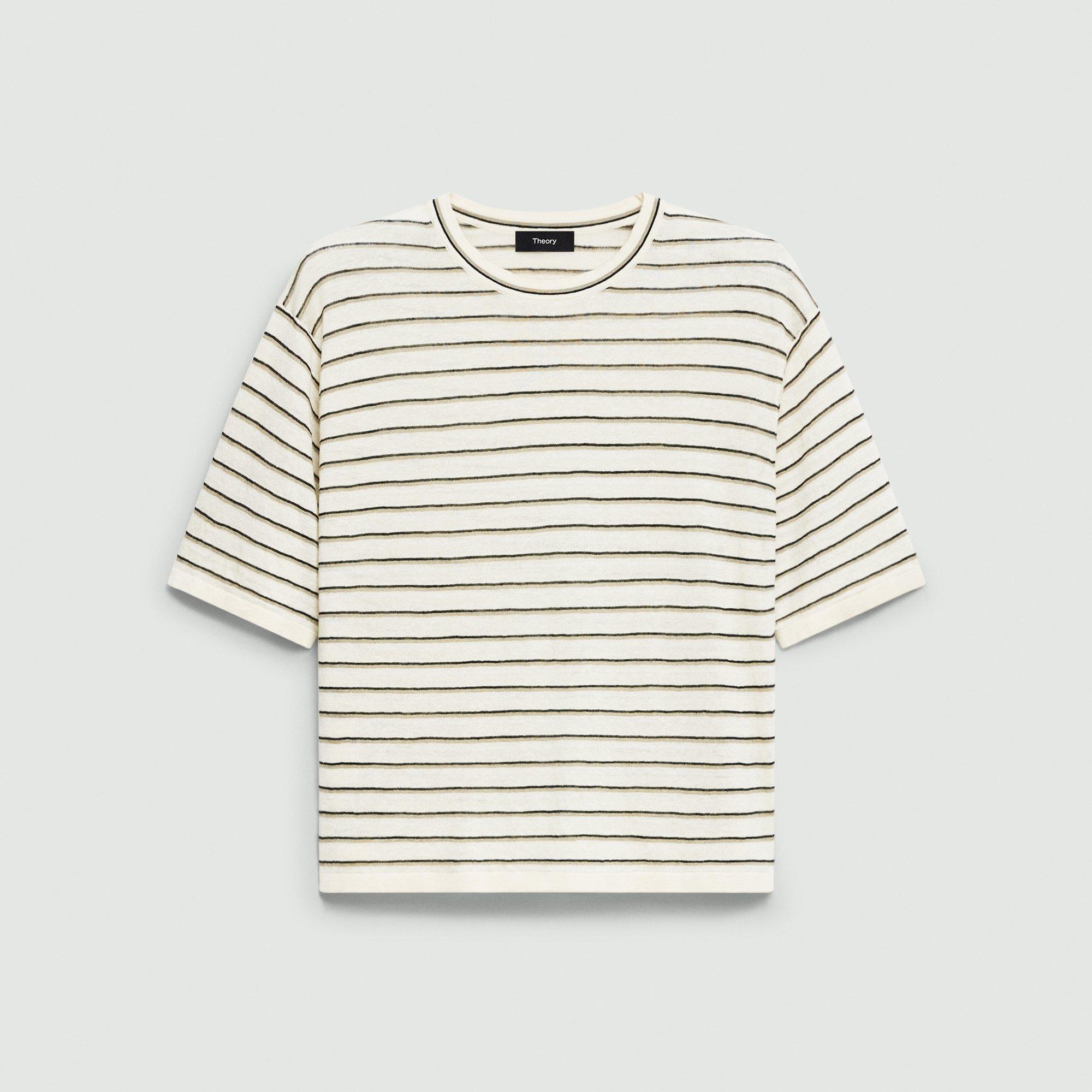 Linen-Blend Boyfriend Tee | Theory