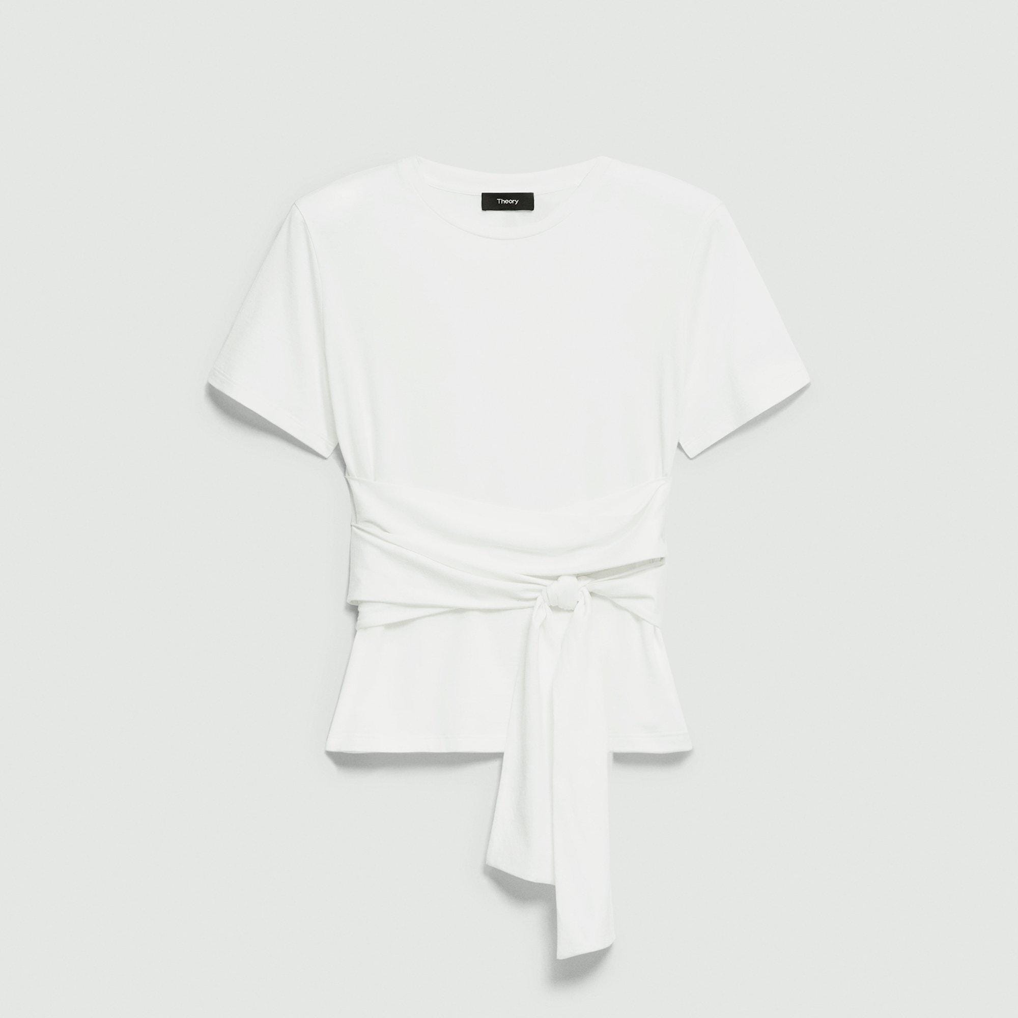 Cotton Tie-Front Tee | Theory