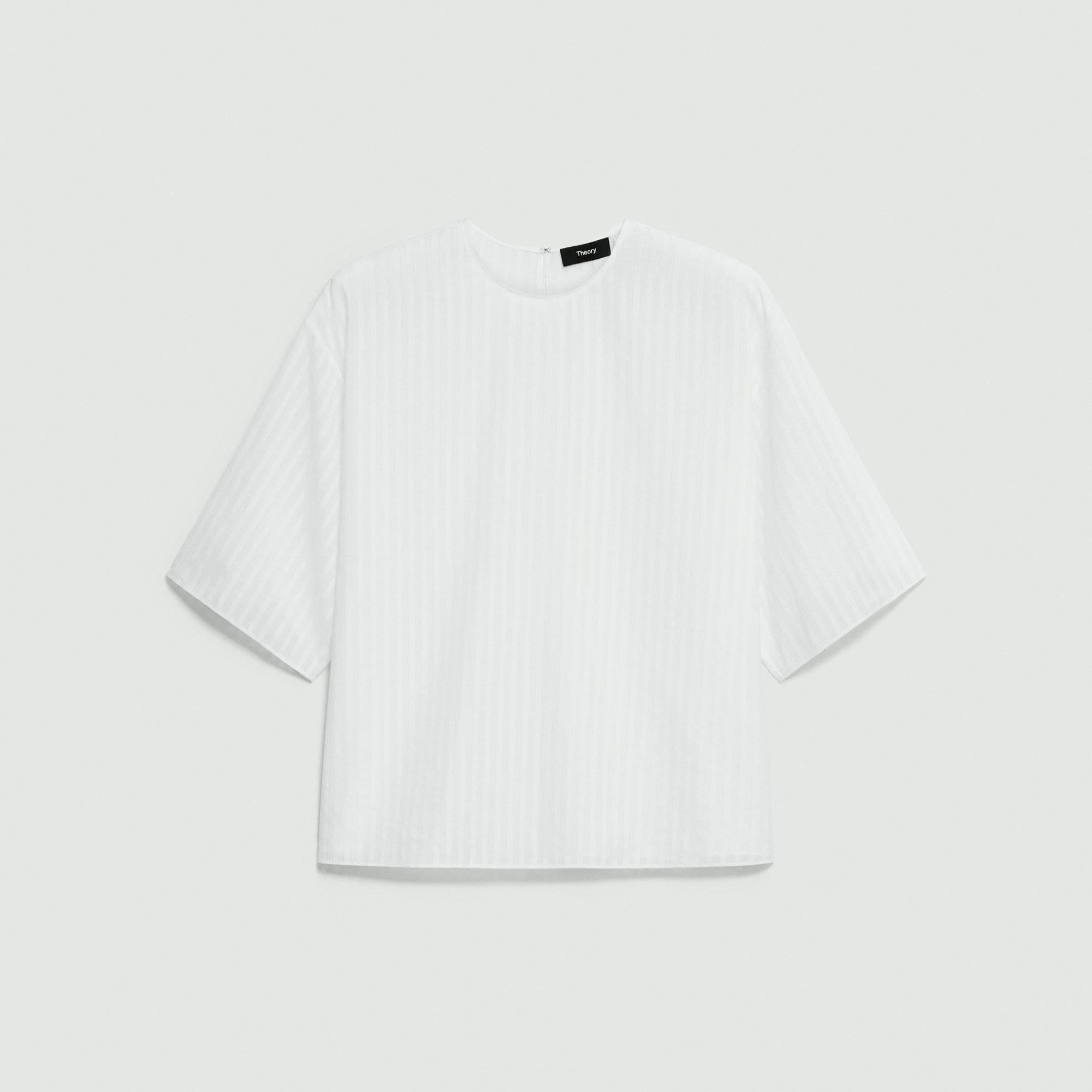 Theory 25SS オーバーサイズ シャツ Boxy Tee C Linear Cotton Boxy Tee | Theory