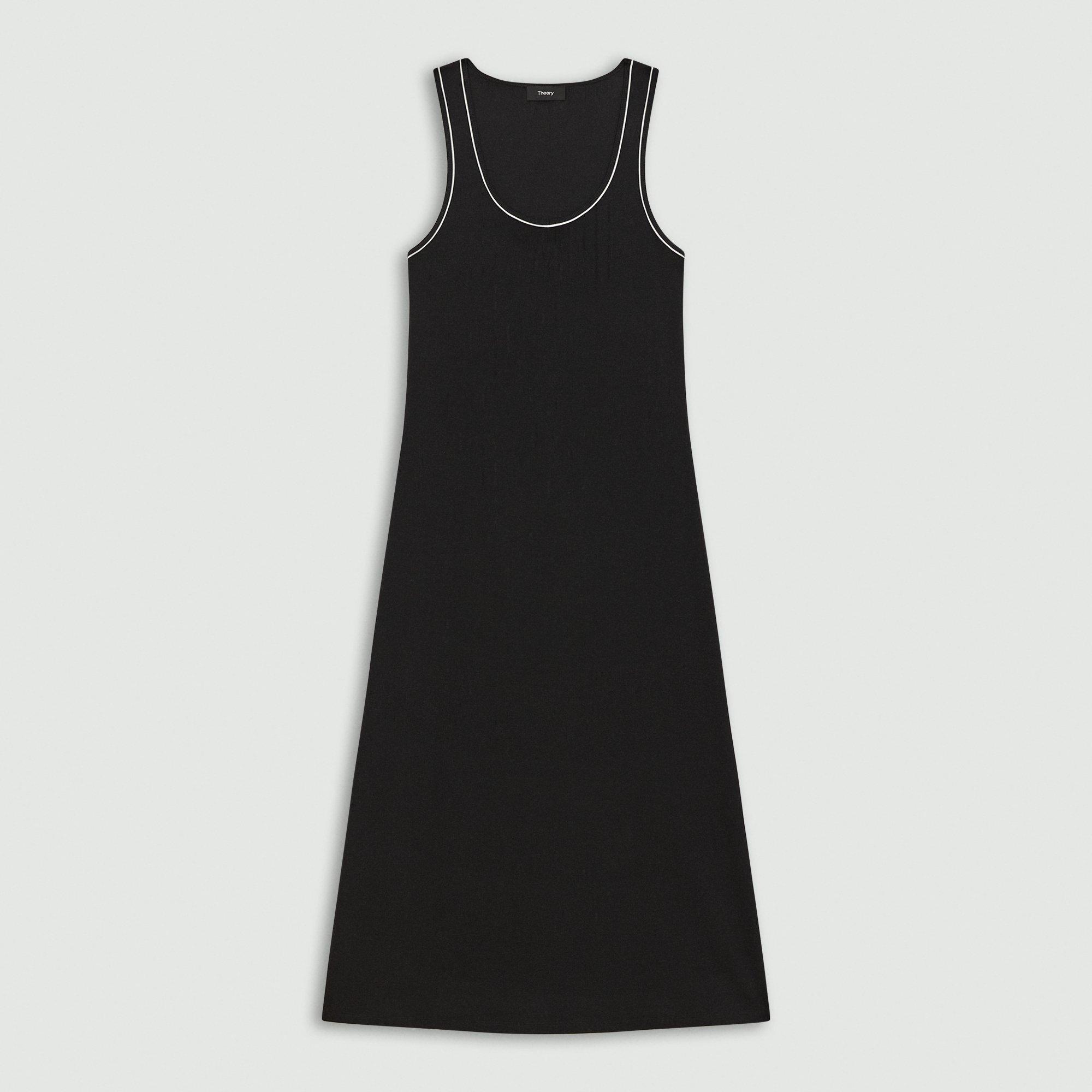 Ribbed Midi Dress in Compact Stretch Knit