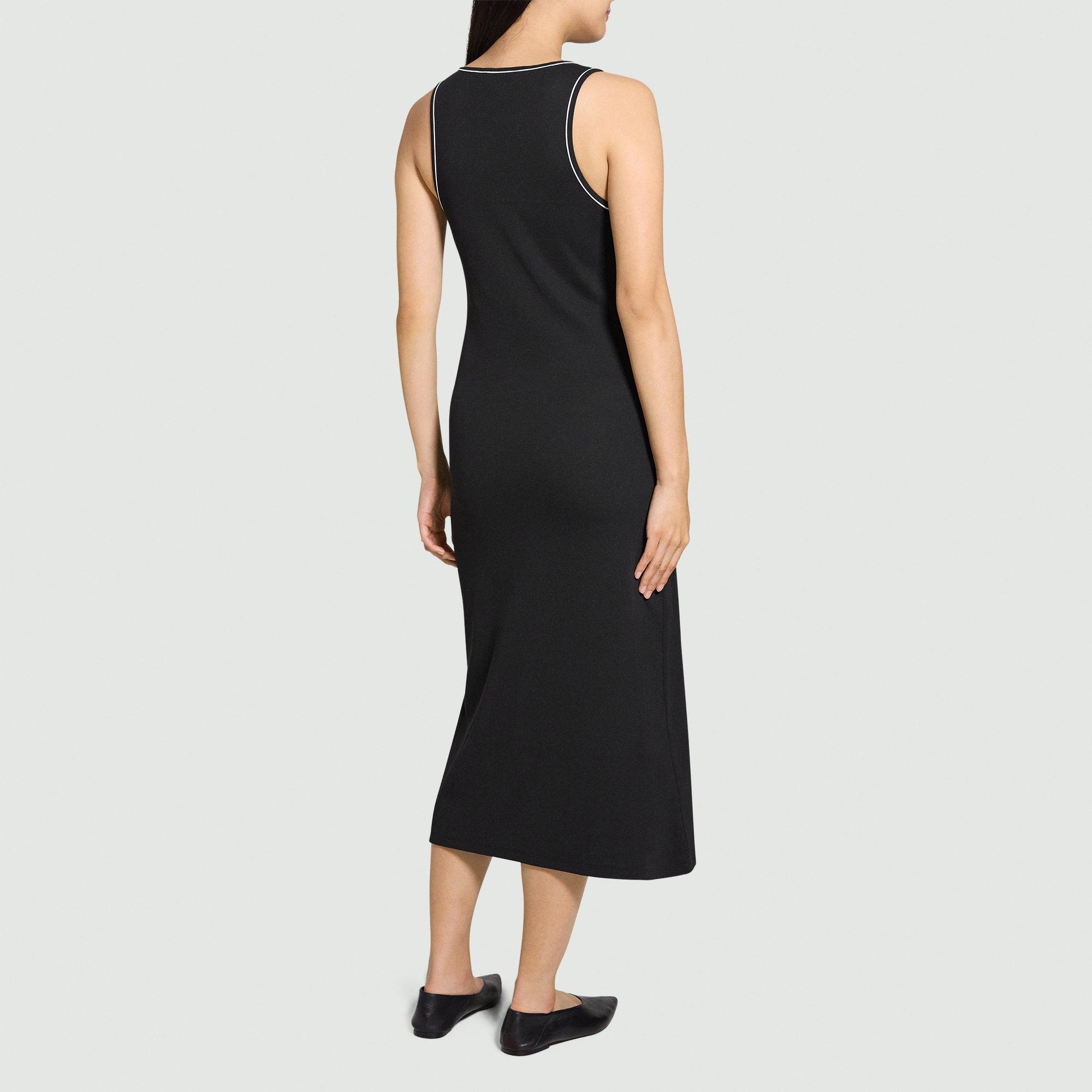 Ribbed Midi Dress in Compact Stretch Knit