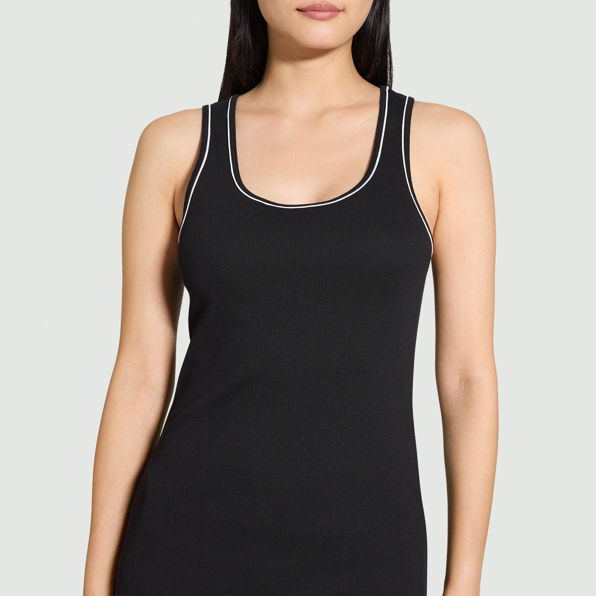 Ribbed Midi Dress in Compact Stretch Knit