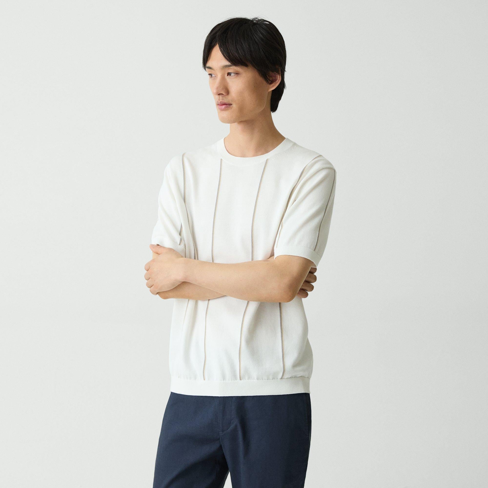 Striped Crewneck Tee in Cotton