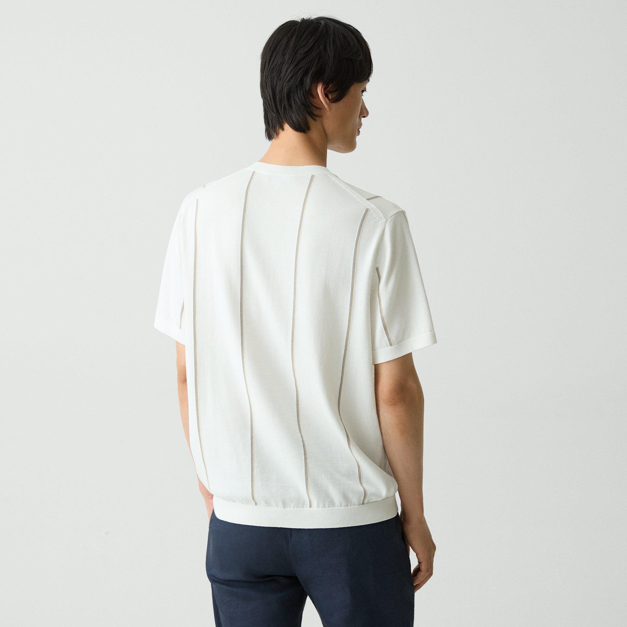 Striped Crewneck Tee in Cotton