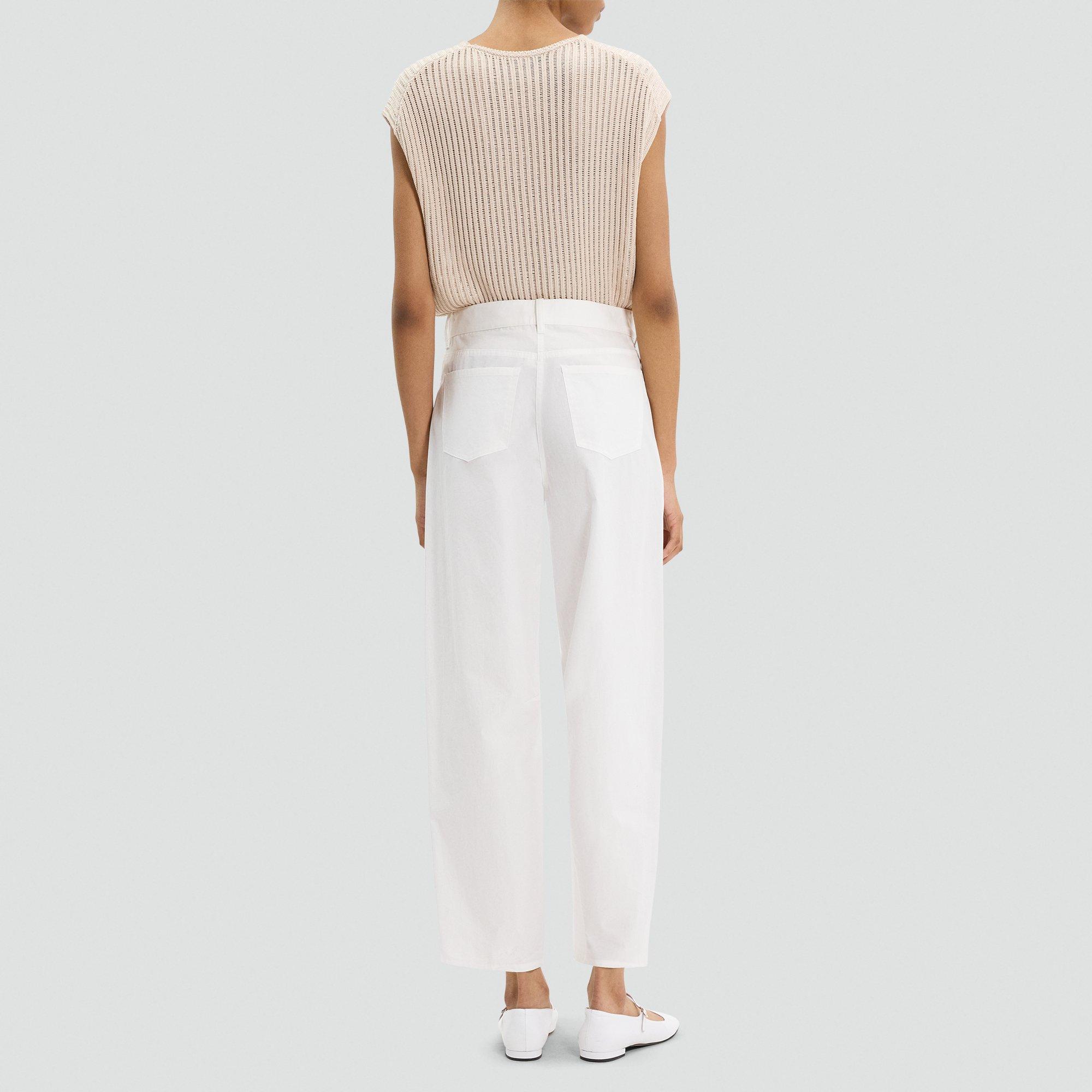 Cropped Barrel Pant in Cotton Twill