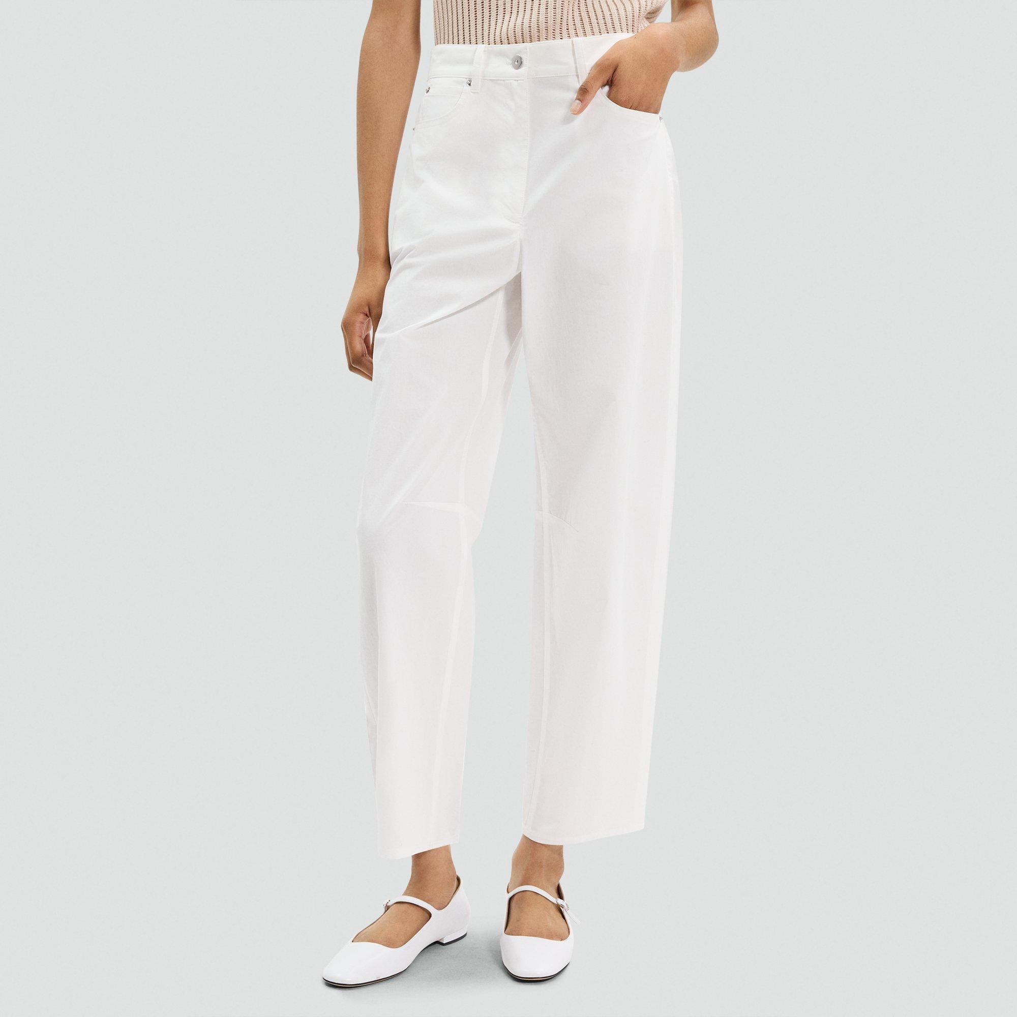 Cropped Barrel Pant in Cotton Twill