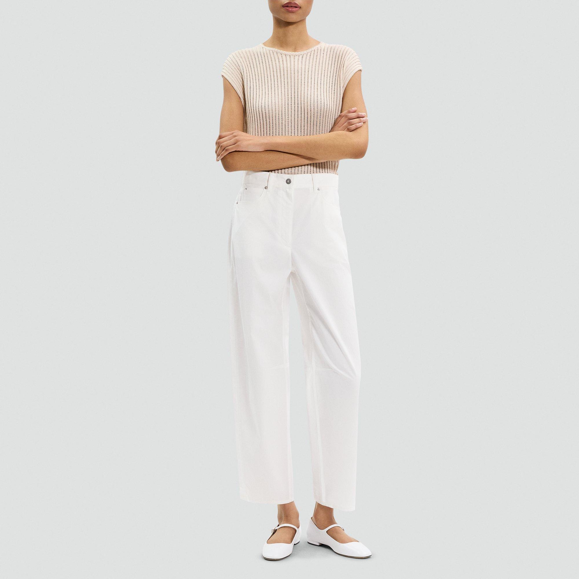 Cropped Barrel Pant in Cotton Twill