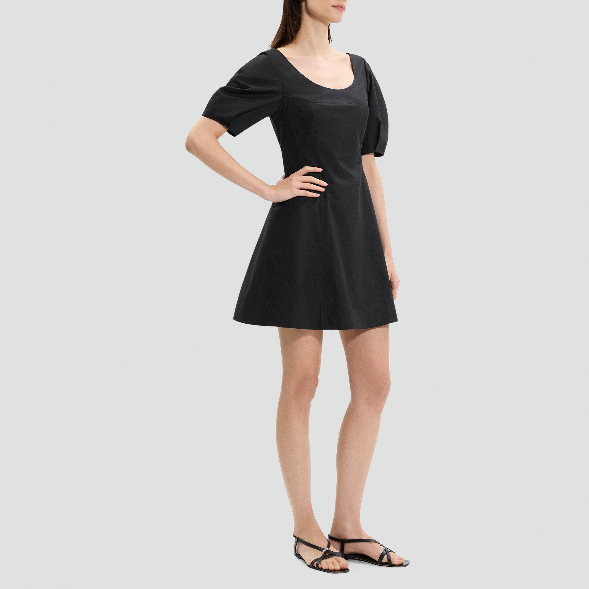 Puff Sleeve Mini Dress in City Poplin