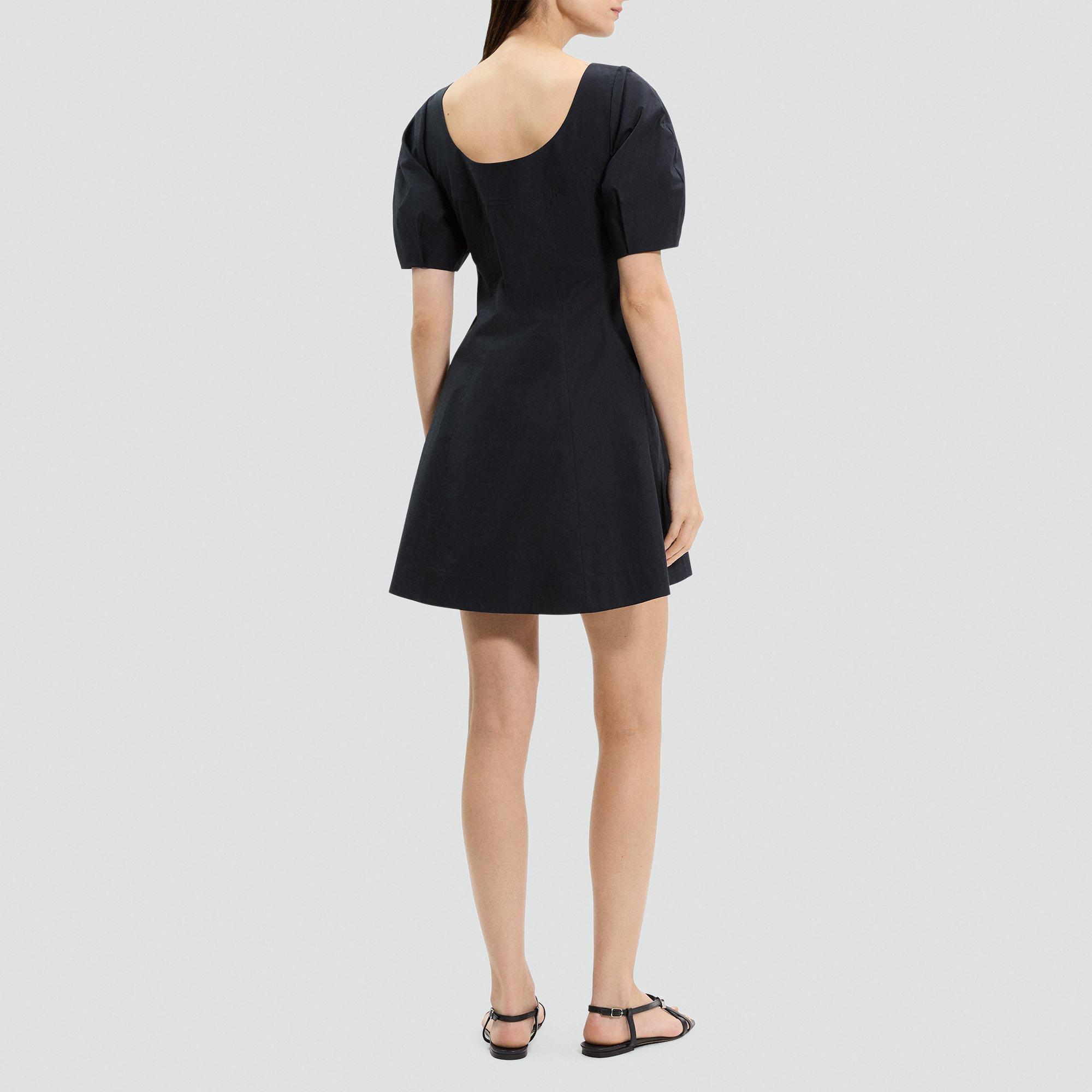 Puff Sleeve Mini Dress in City Poplin