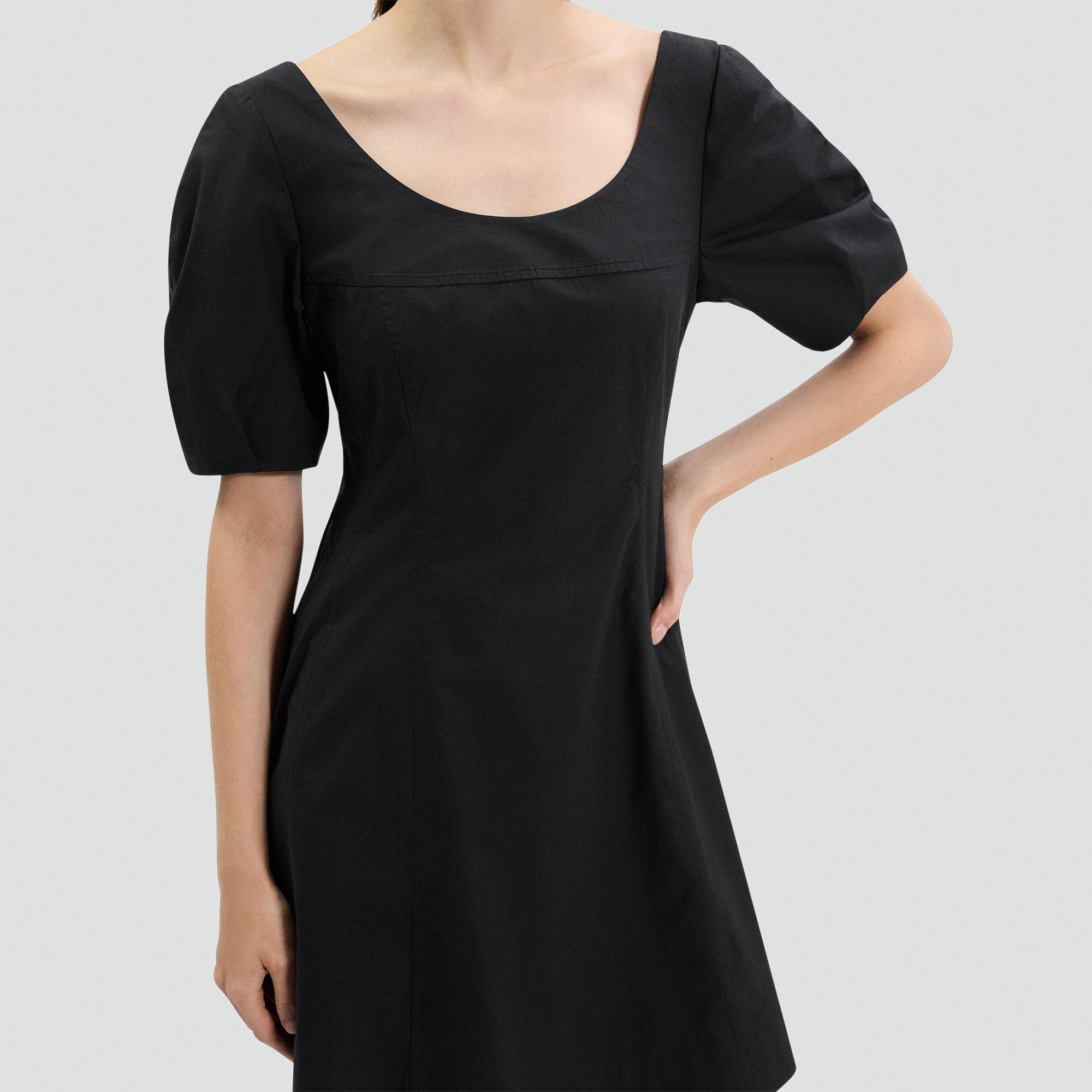 Puff Sleeve Mini Dress in City Poplin
