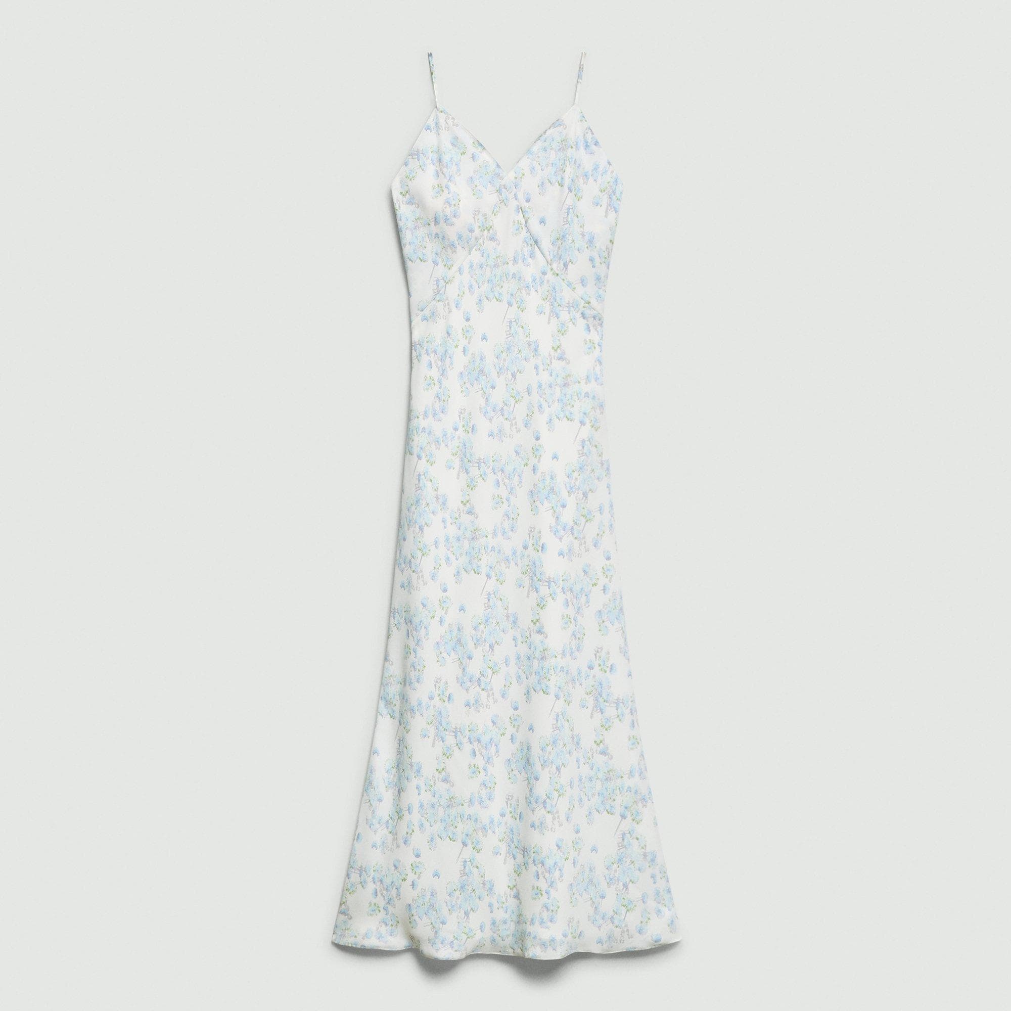 Floral Satin Georgette Slip Dress | Theory