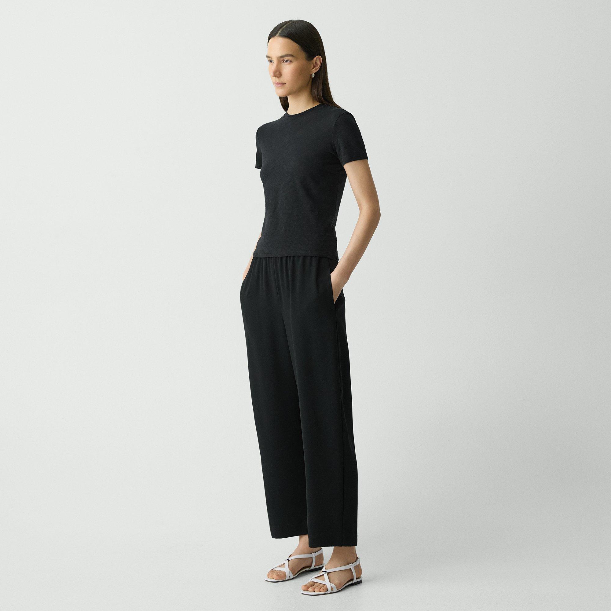 Relaxed Pull-On Pant in Satin Crepe