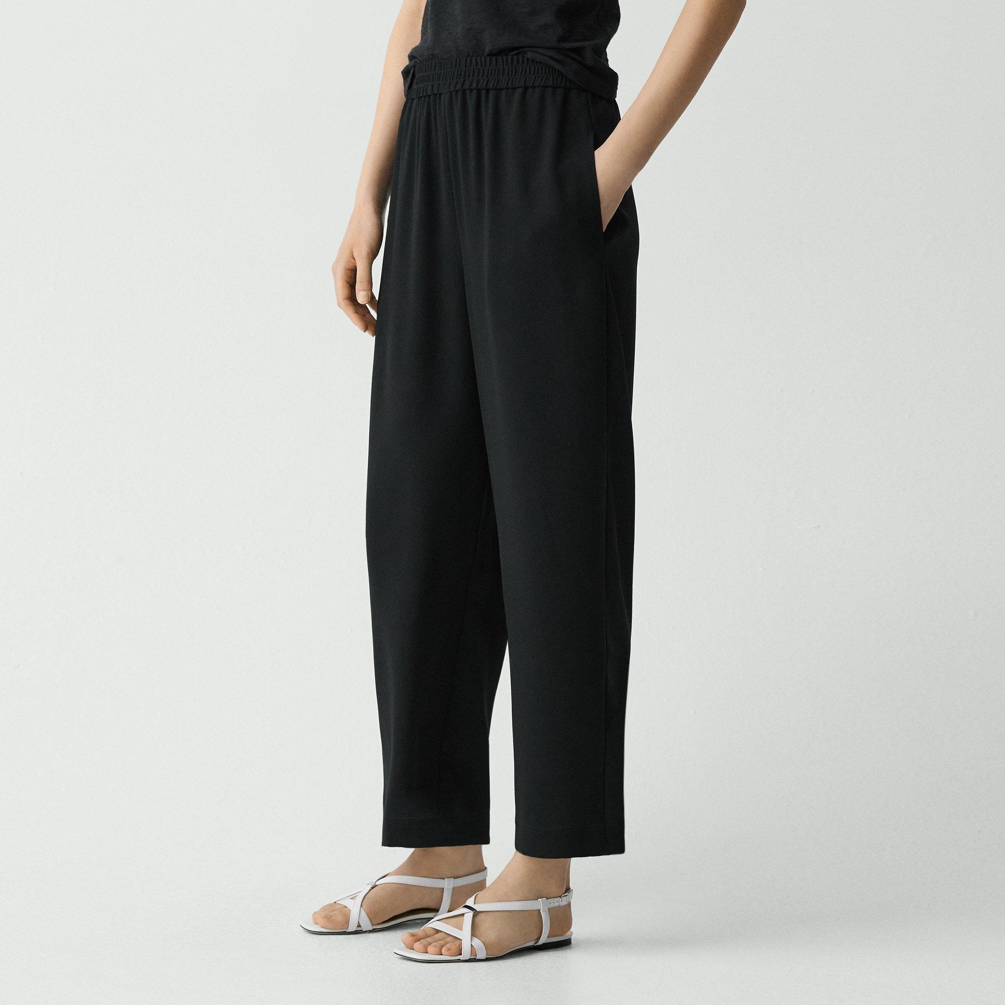 Relaxed Pull-On Pant in Satin Crepe