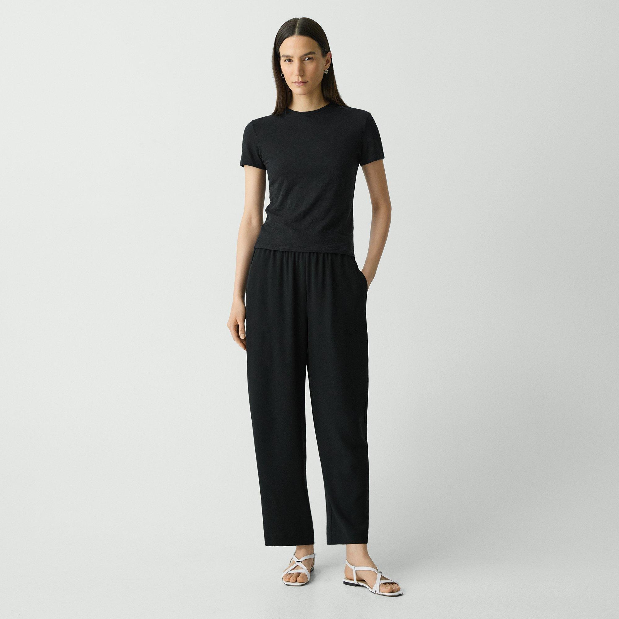 Relaxed Pull-On Pant in Satin Crepe