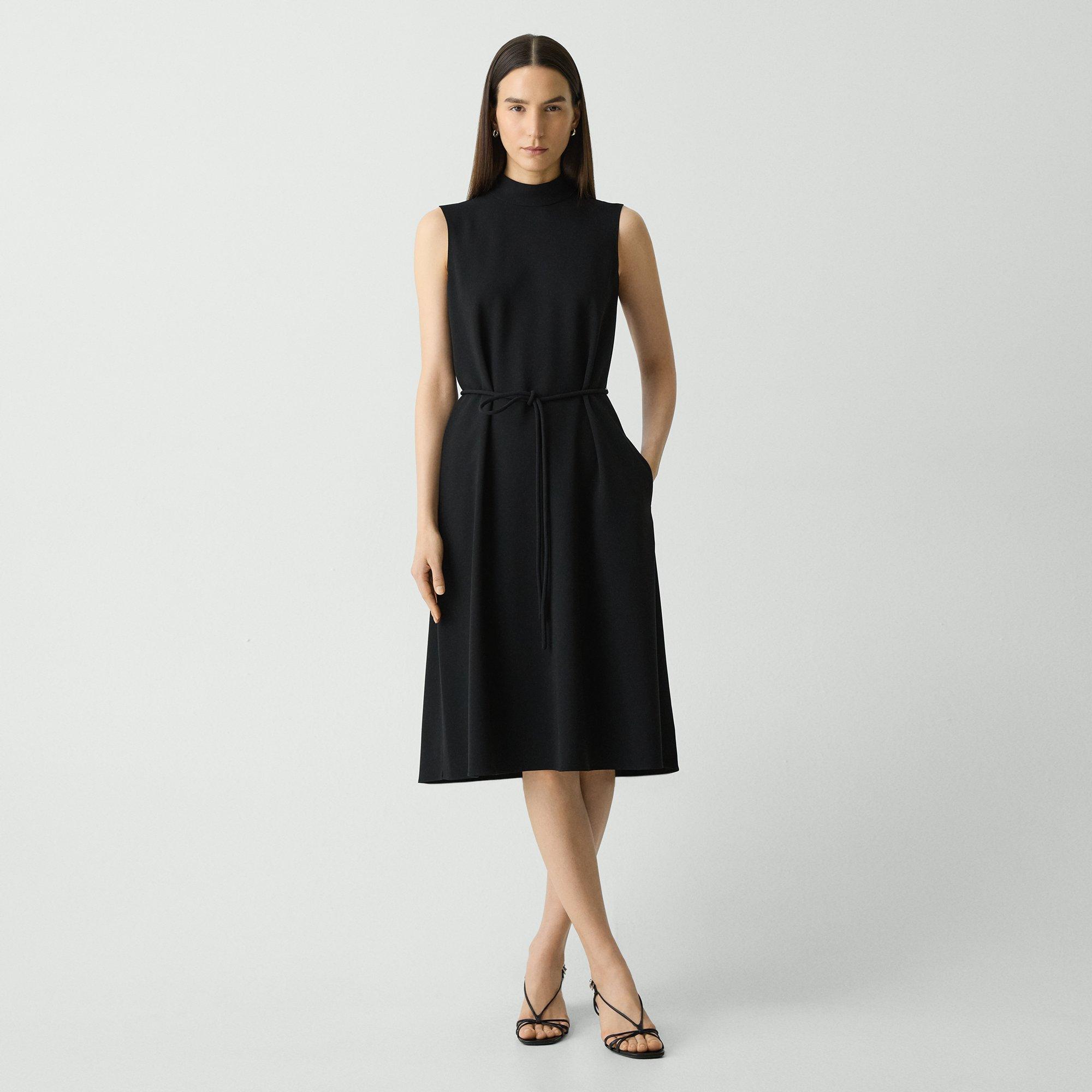 Cascade Sleeveless Dress in Admiral Crepe