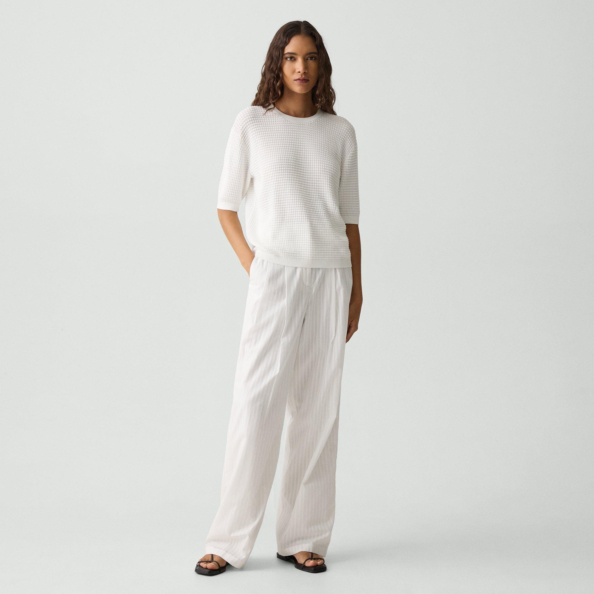 Waffle-Knit Tee in Textured Cotton-Blend