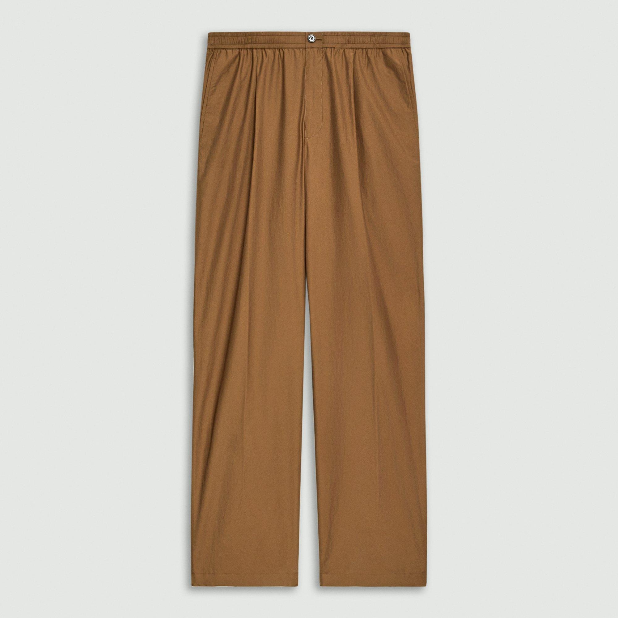 Pleated Drawstring Pant in Cotton-Blend