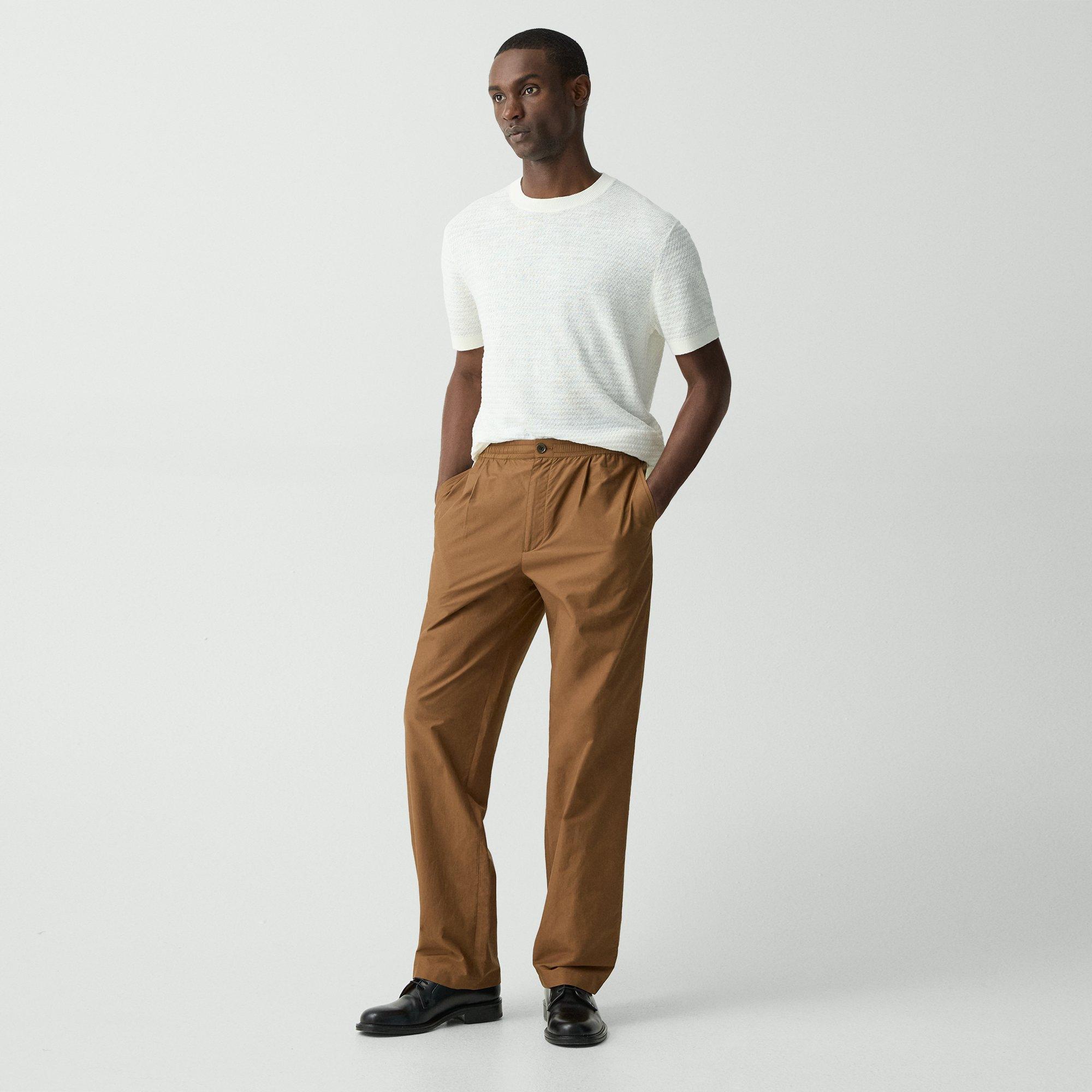 Pleated Drawstring Pant in Cotton-Blend
