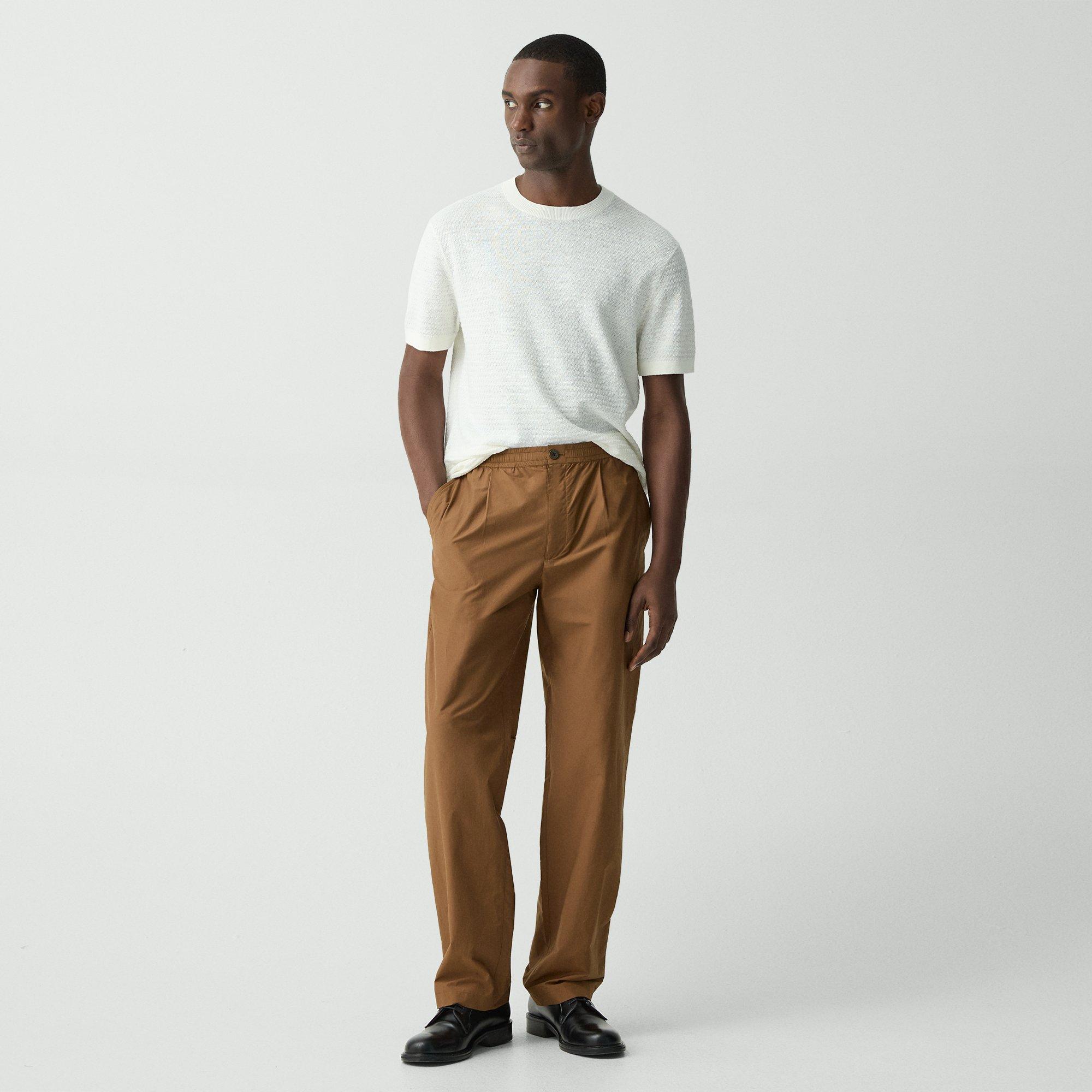 Pleated Drawstring Pant in Cotton-Blend