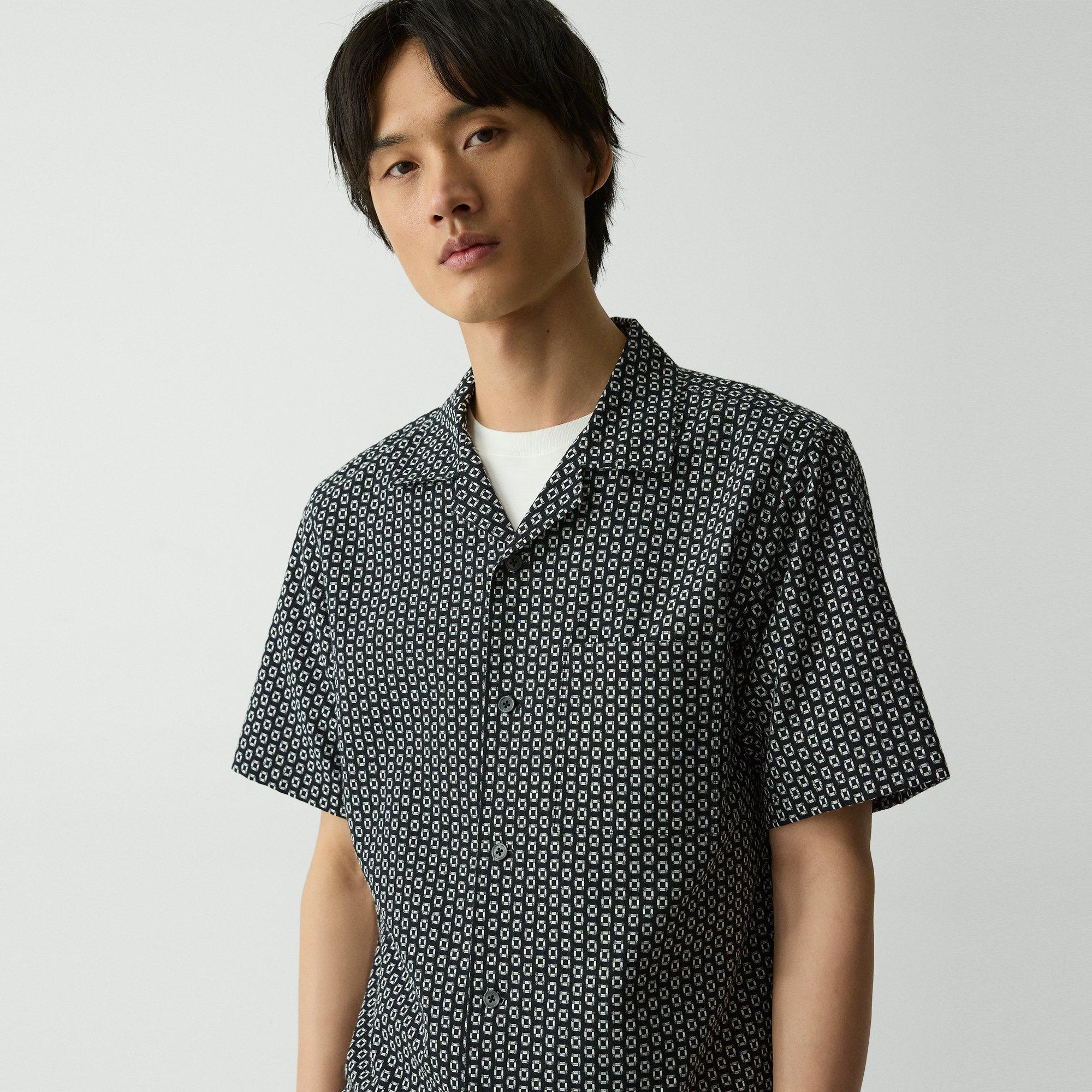 Noll Camp Shirt in Geometric Cotton