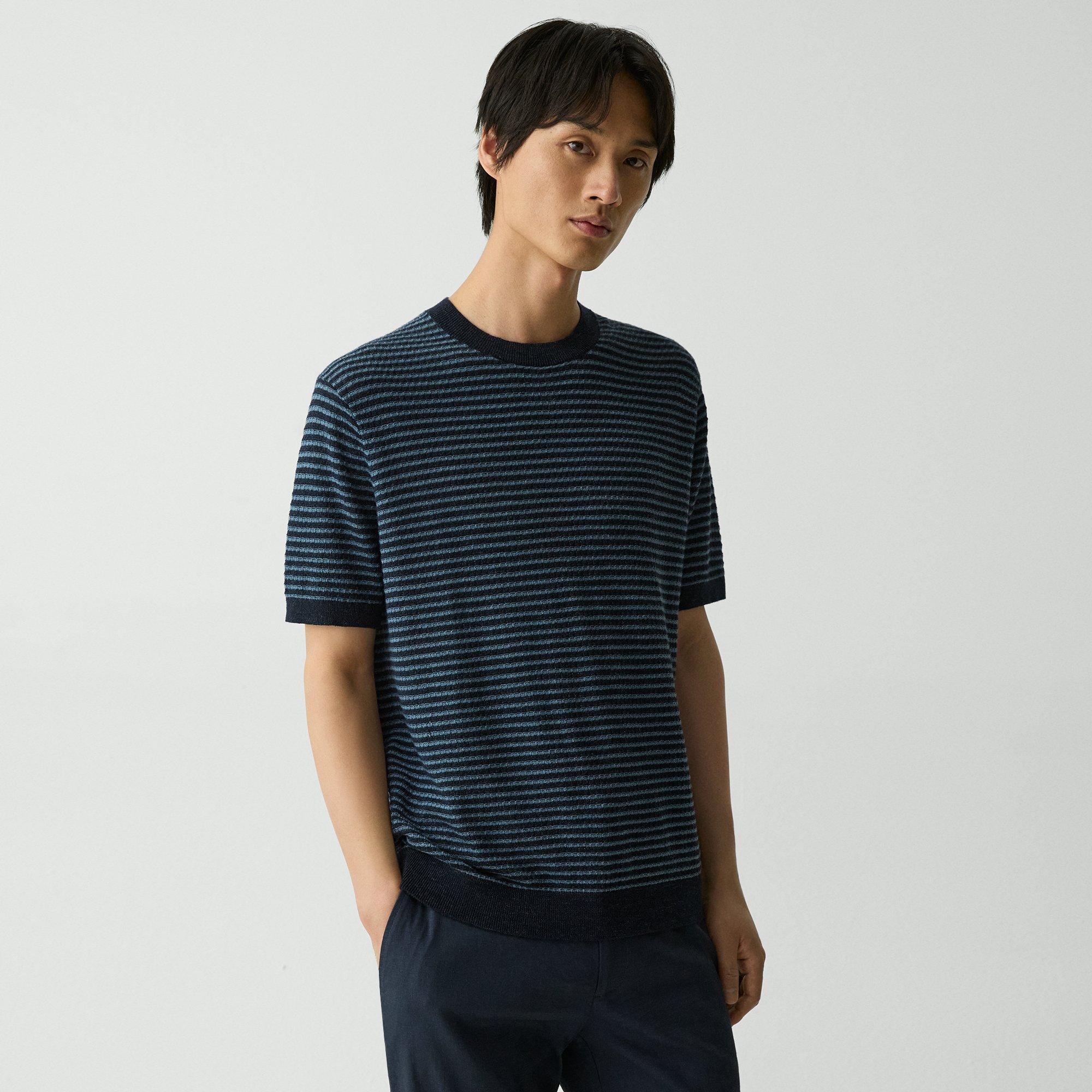 Striped Tee in Pacific Linen