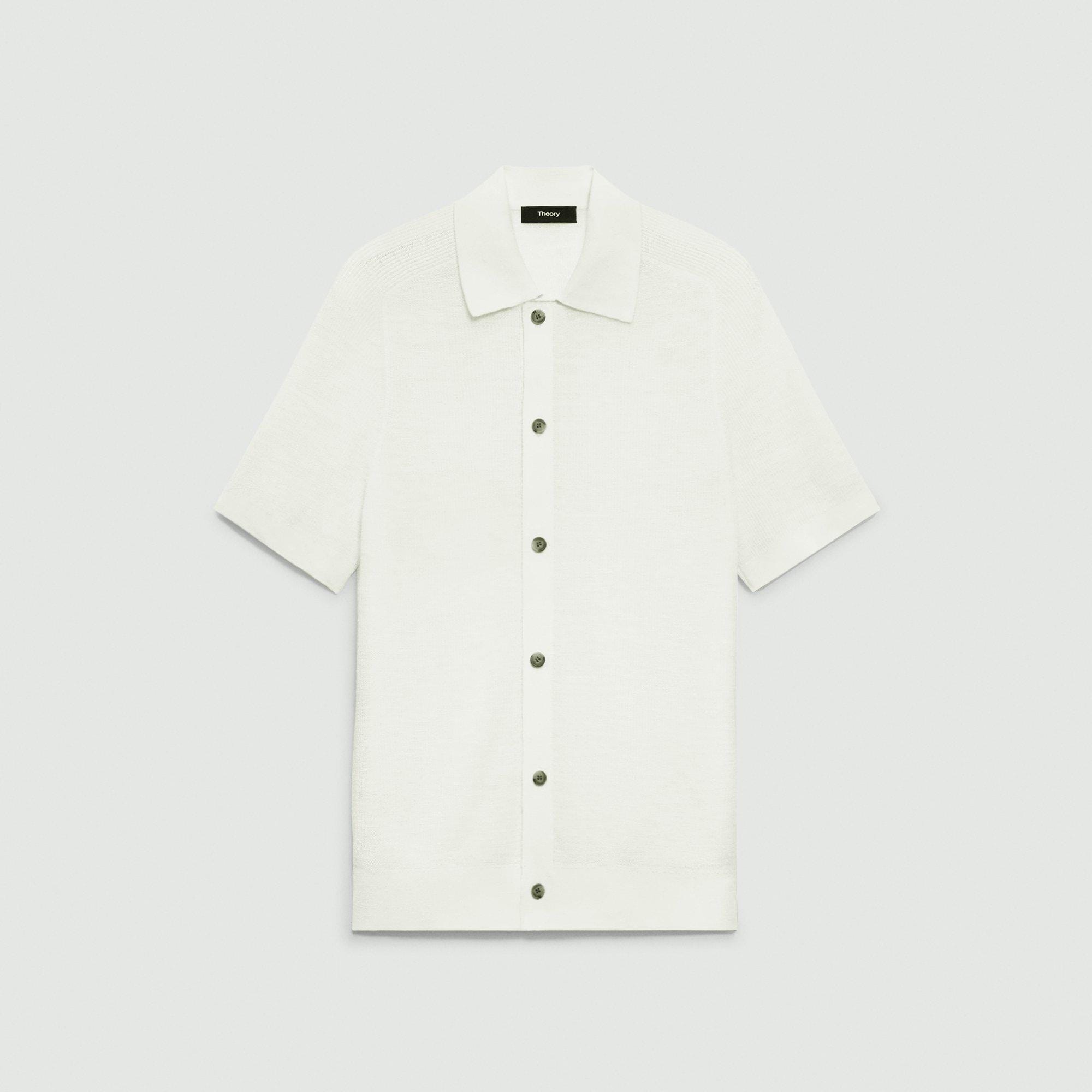 Pacific Linen Short-Sleeve Button-Up Shirt | Theory