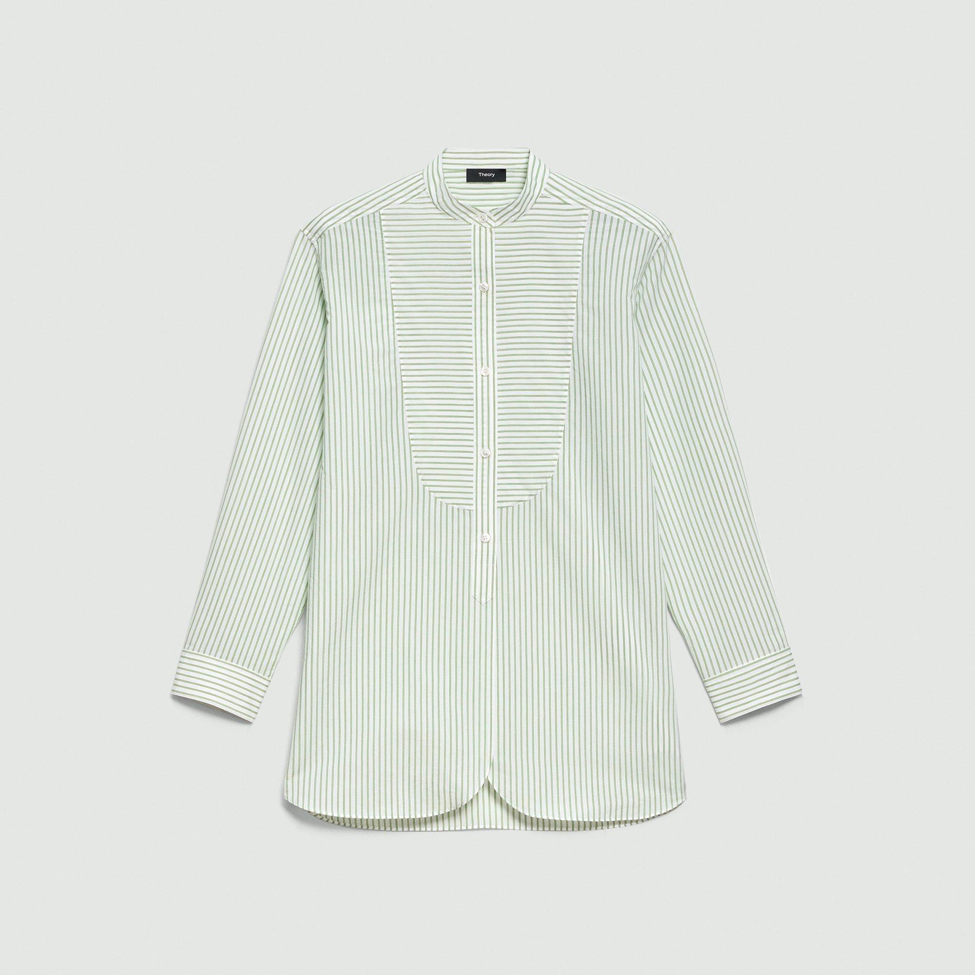 Chemise de costume en coton mélangé rayé