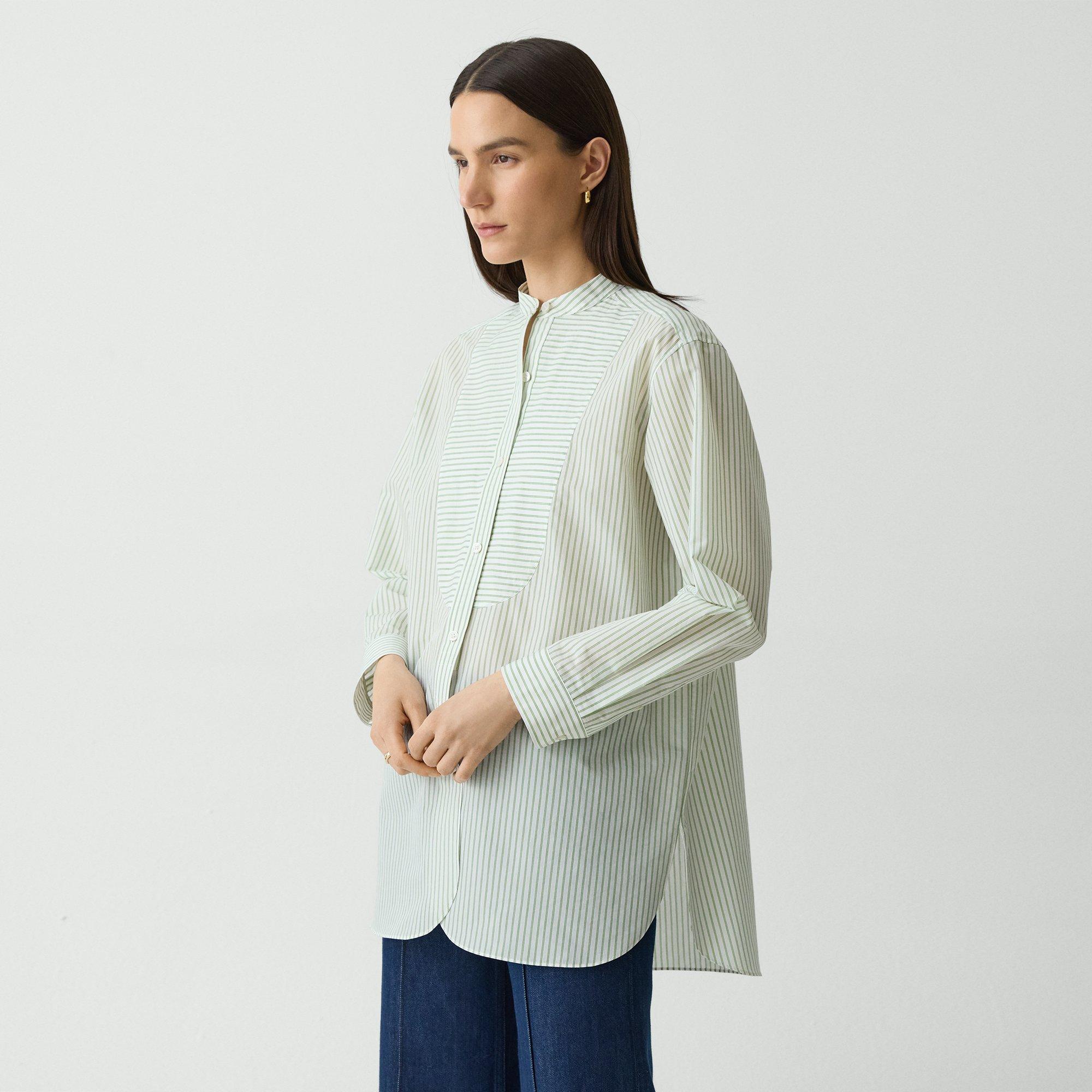 Chemise de costume en coton mélangé rayé