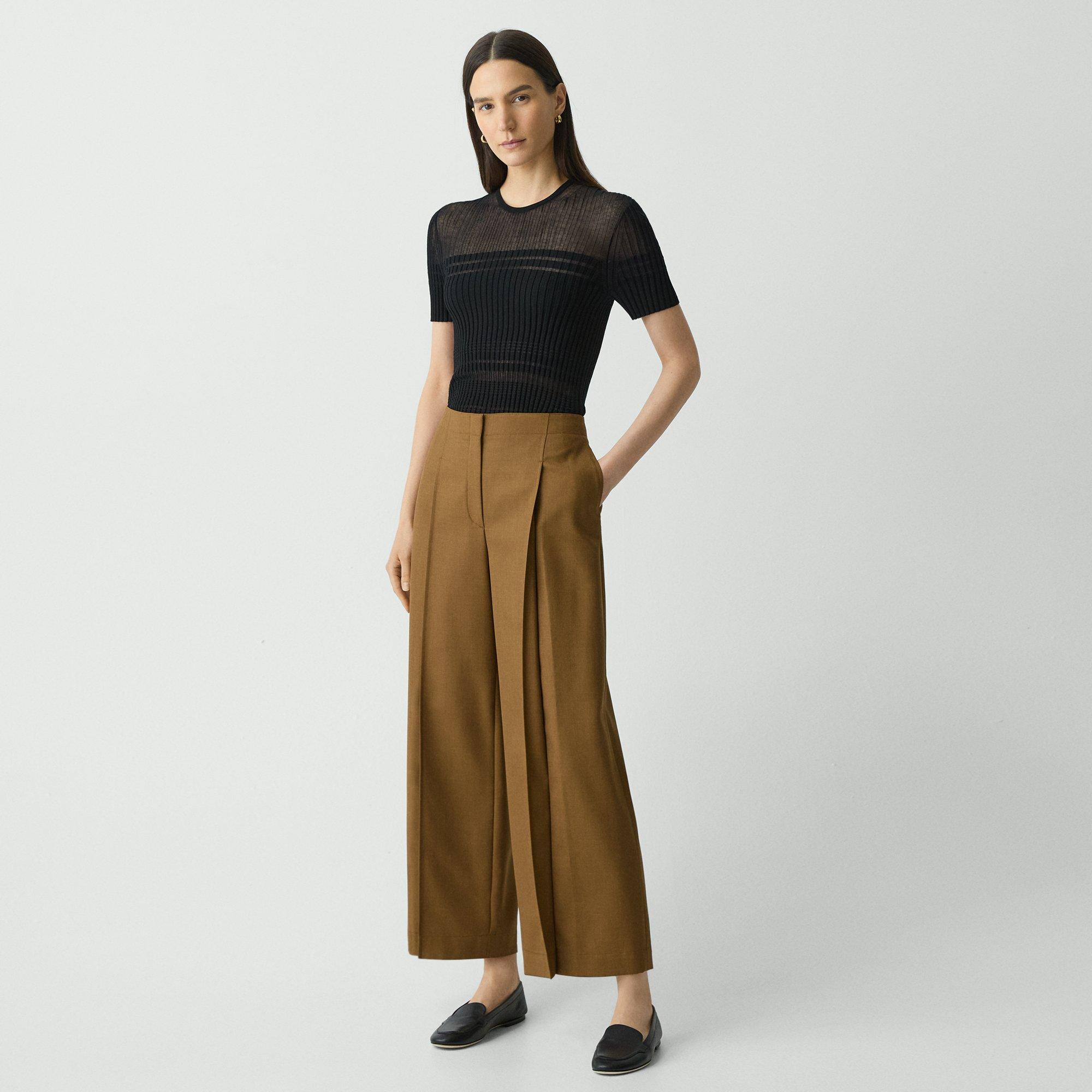 Deep Pleat Trousers in City Twill