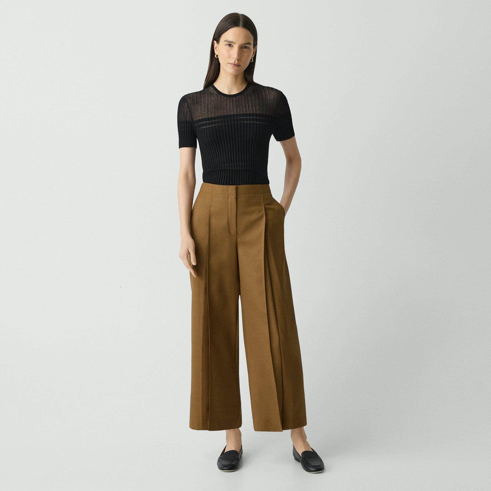 Deep Pleat Trousers in City Twill